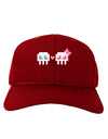 8-Bit Skull Love - Boy and Girl Adult Dark Baseball Cap Hat-Baseball Cap-TooLoud-Red-One Size-Davson Sales