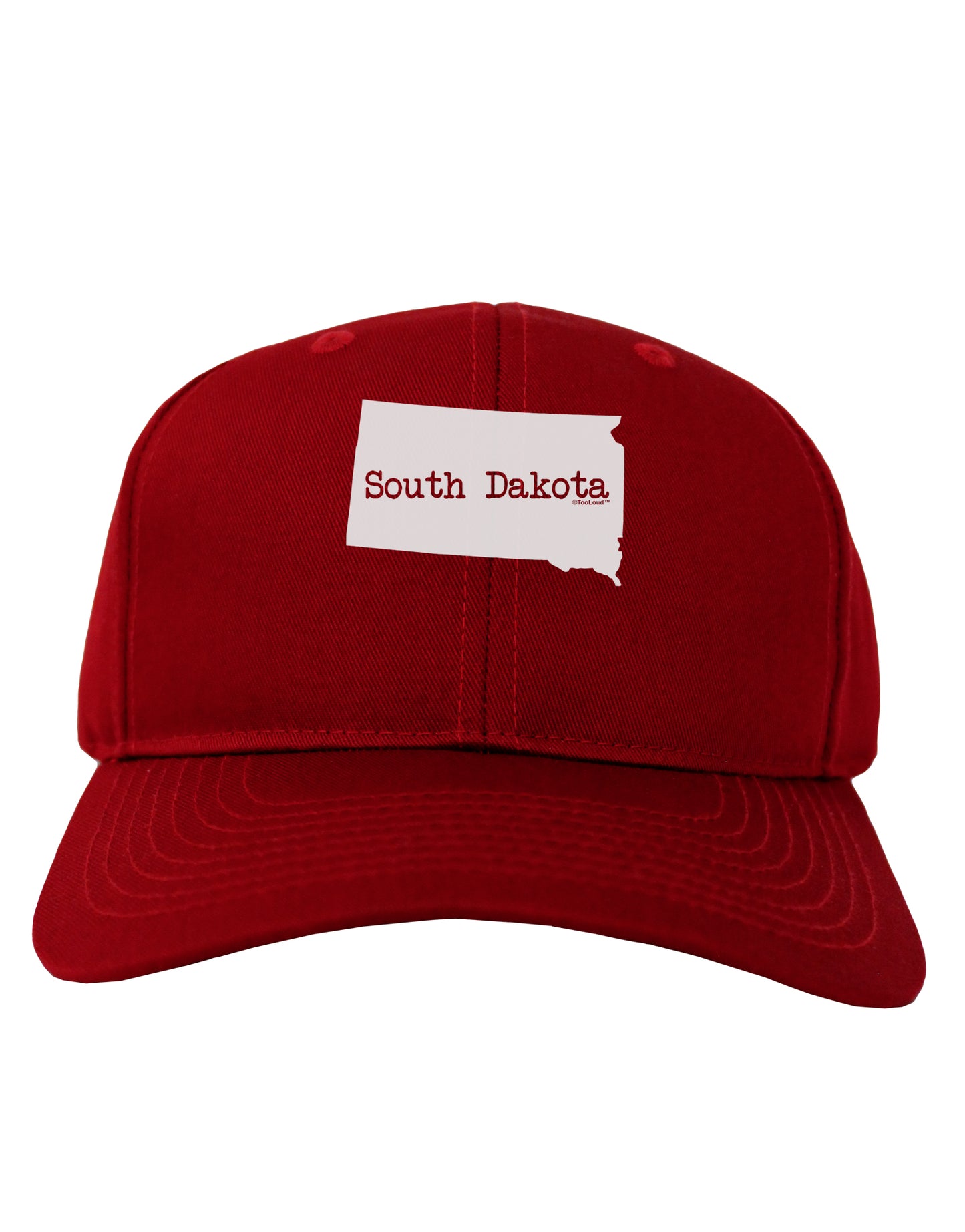 South Dakota - United States Shape Adult Dark Baseball Cap Hat by TooLoud-Baseball Cap-TooLoud-Red-One Size-Davson Sales