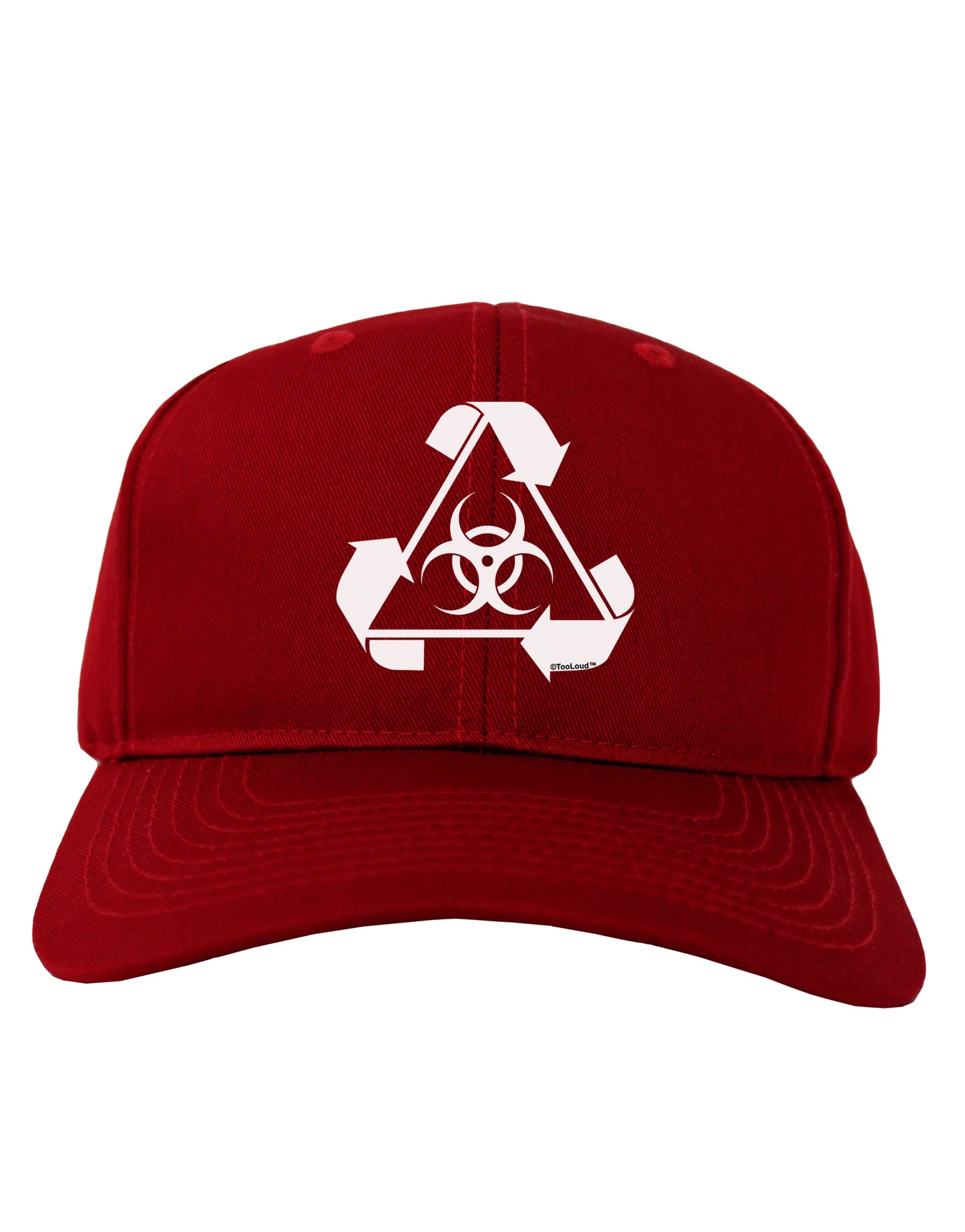 Recycle Biohazard Sign Black and White Adult Dark Baseball Cap Hat by TooLoud-Baseball Cap-TooLoud-Red-One Size-Davson Sales