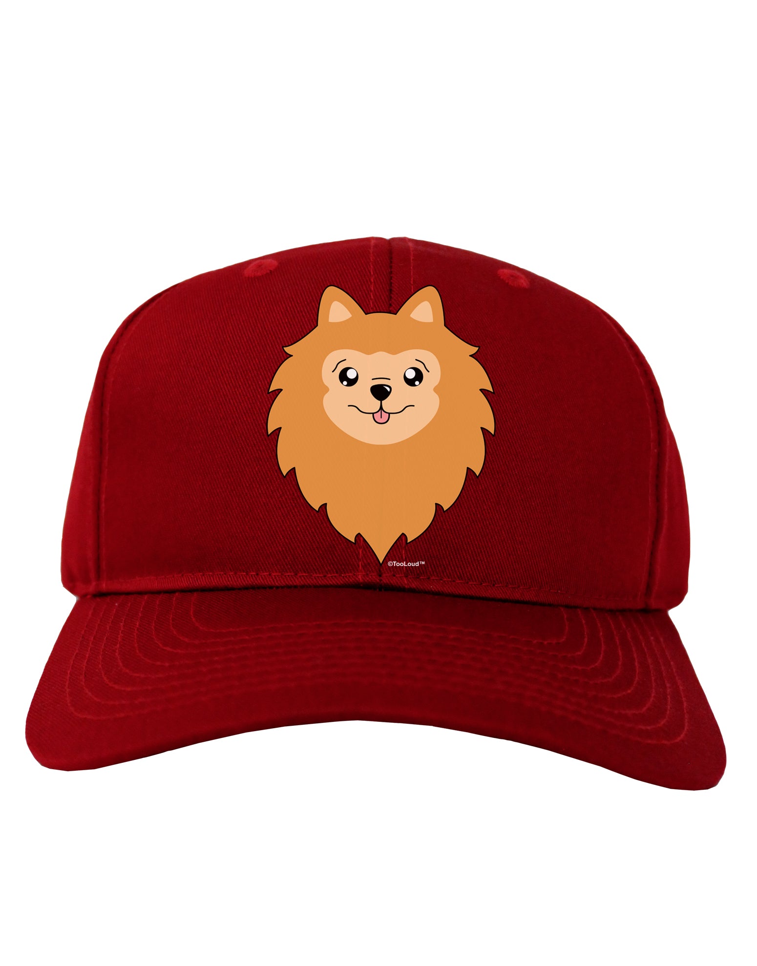 Cute Pomeranian Dog Adult Dark Baseball Cap Hat by TooLoud-Baseball Cap-TooLoud-Red-One Size-Davson Sales