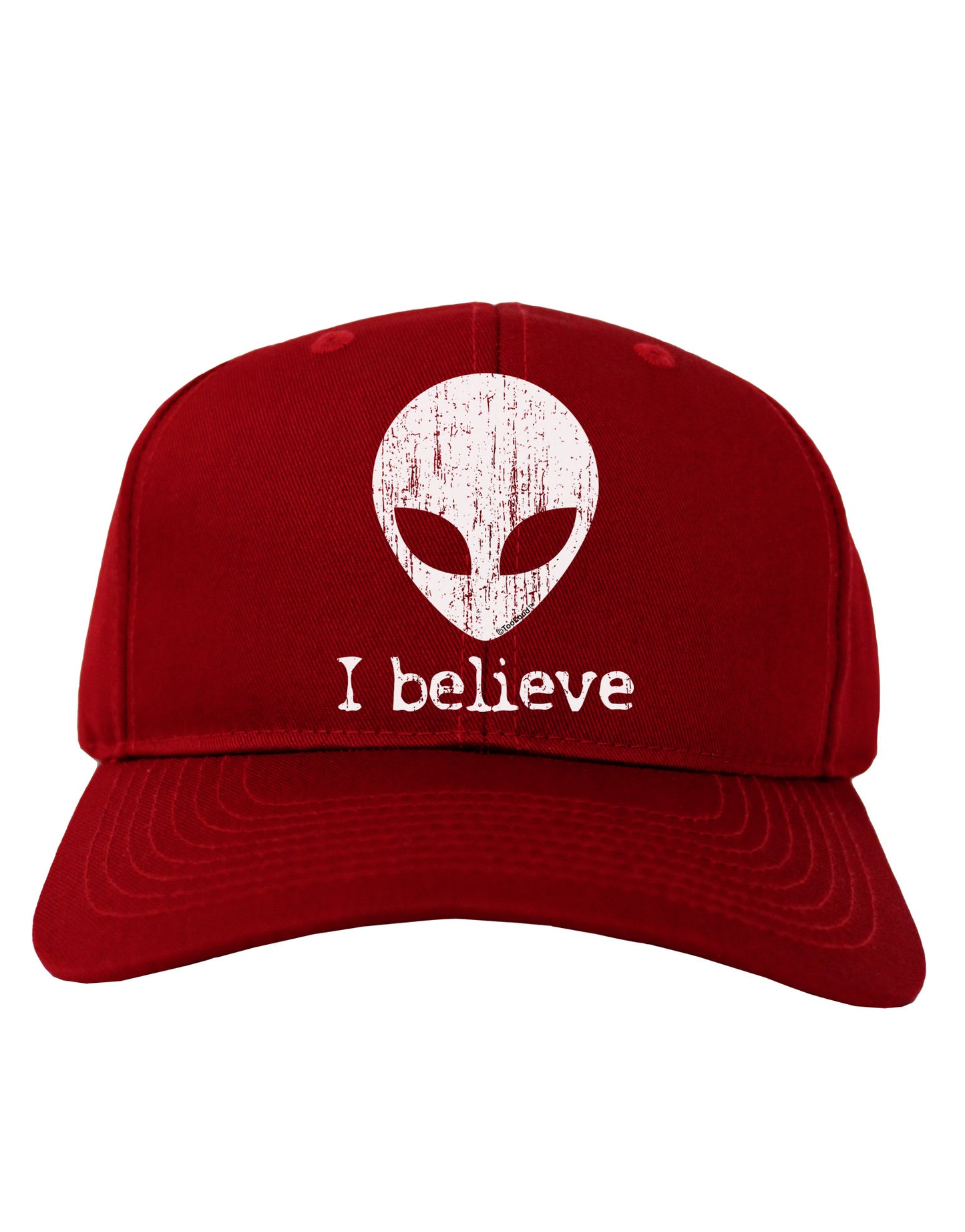 Extraterrestrial - I Believe Distressed Adult Dark Baseball Cap Hat by TooLoud-Baseball Cap-TooLoud-Red-One Size-Davson Sales