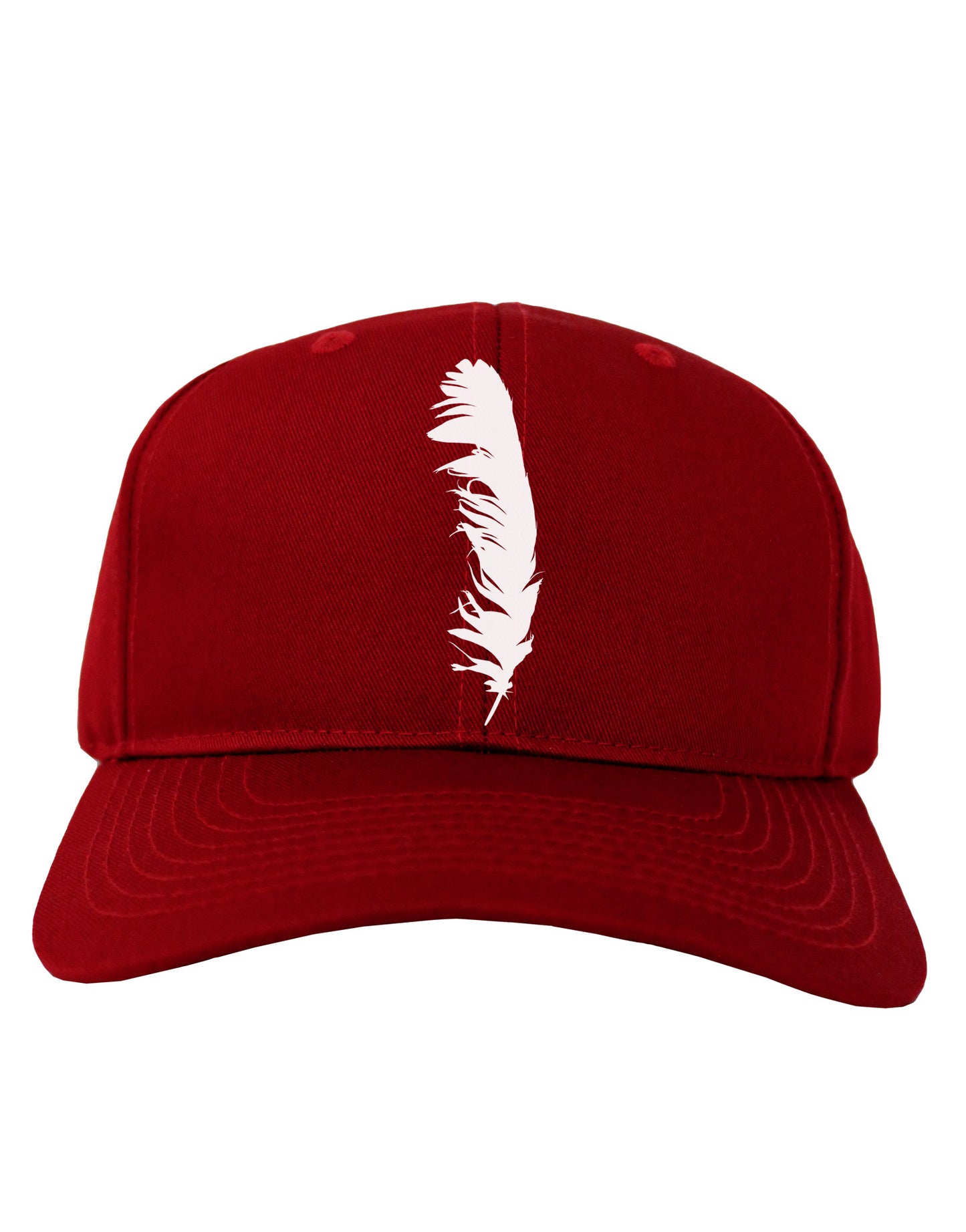 White Feather Adult Dark Baseball Cap Hat-Baseball Cap-TooLoud-Red-One Size-Davson Sales