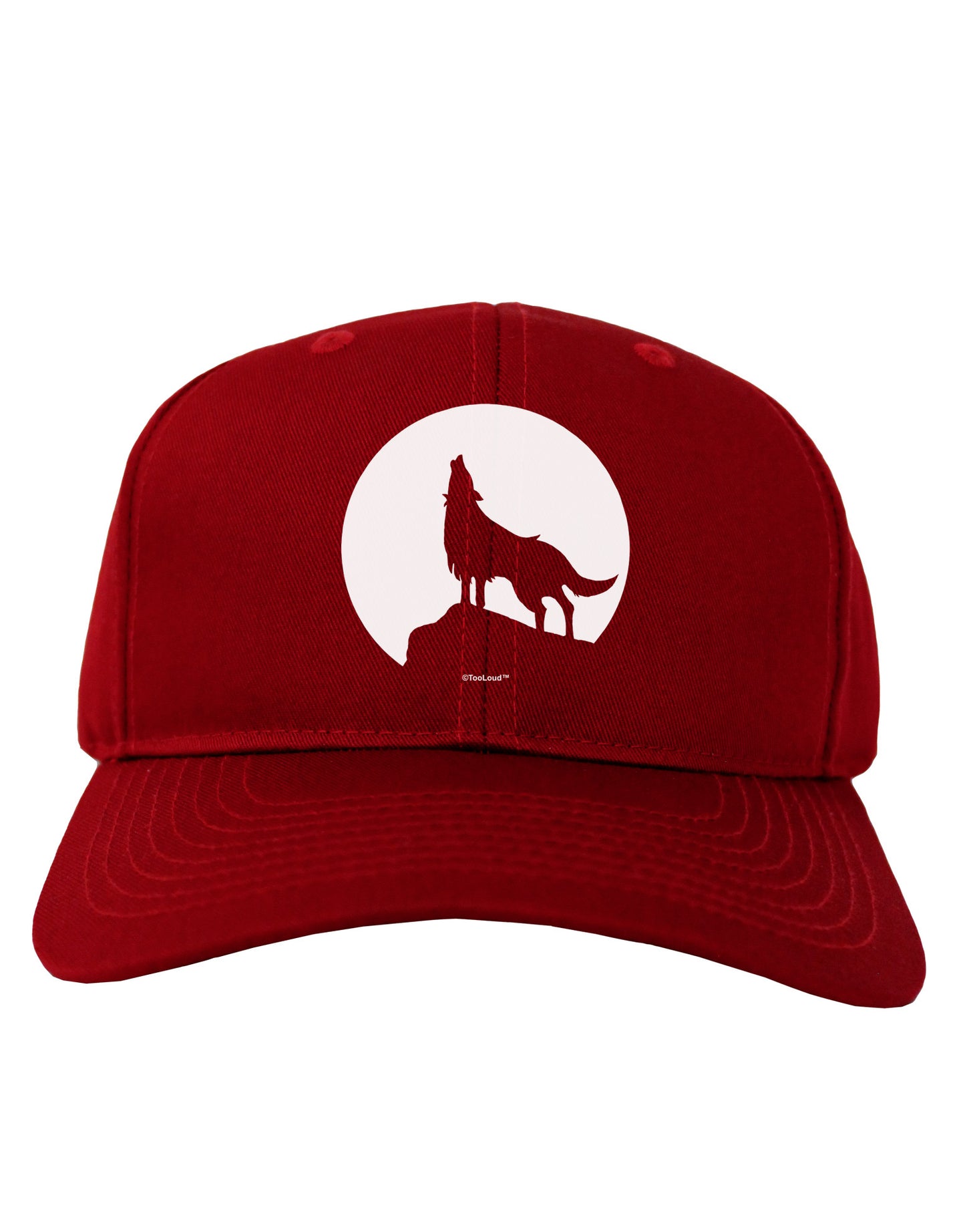 Wolf Howling at the Moon - Design #1 Adult Dark Baseball Cap Hat by TooLoud-Baseball Cap-TooLoud-Red-One Size-Davson Sales
