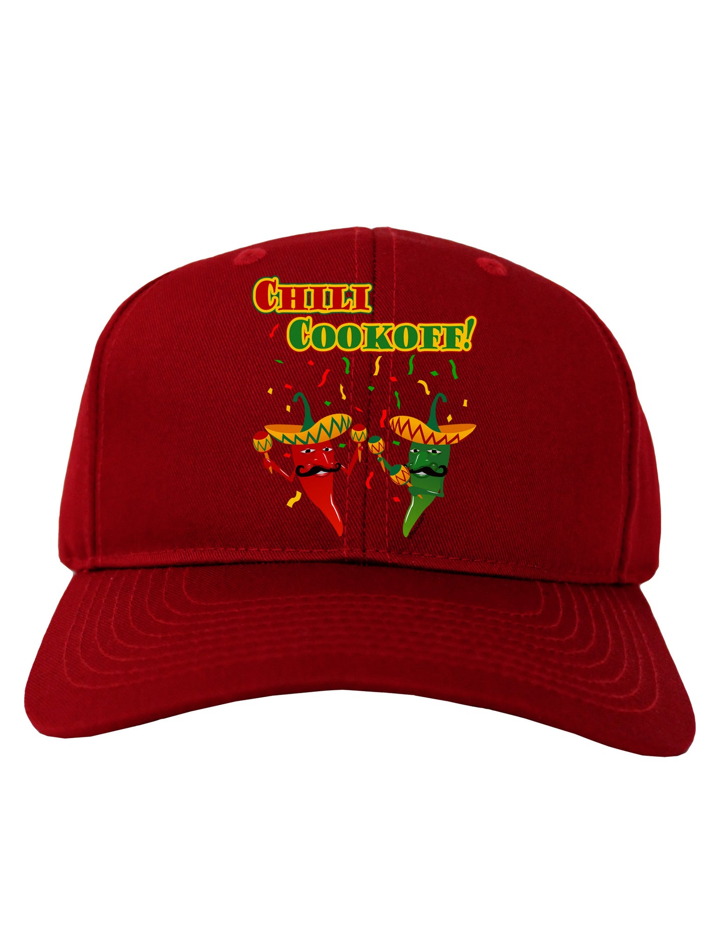 Chili Cookoff! Chile Peppers Adult Dark Baseball Cap Hat-Baseball Cap-TooLoud-Red-One Size-Davson Sales