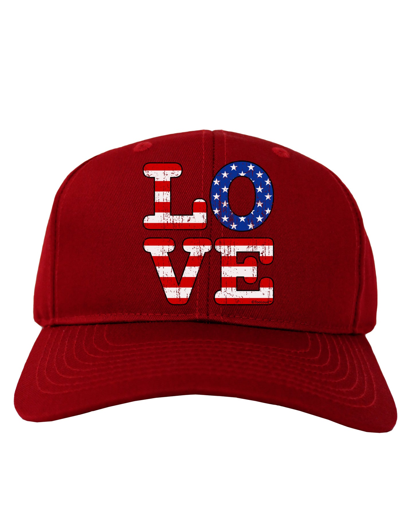 American Love Design - Distressed Adult Dark Baseball Cap Hat by TooLoud-Baseball Cap-TooLoud-Red-One Size-Davson Sales