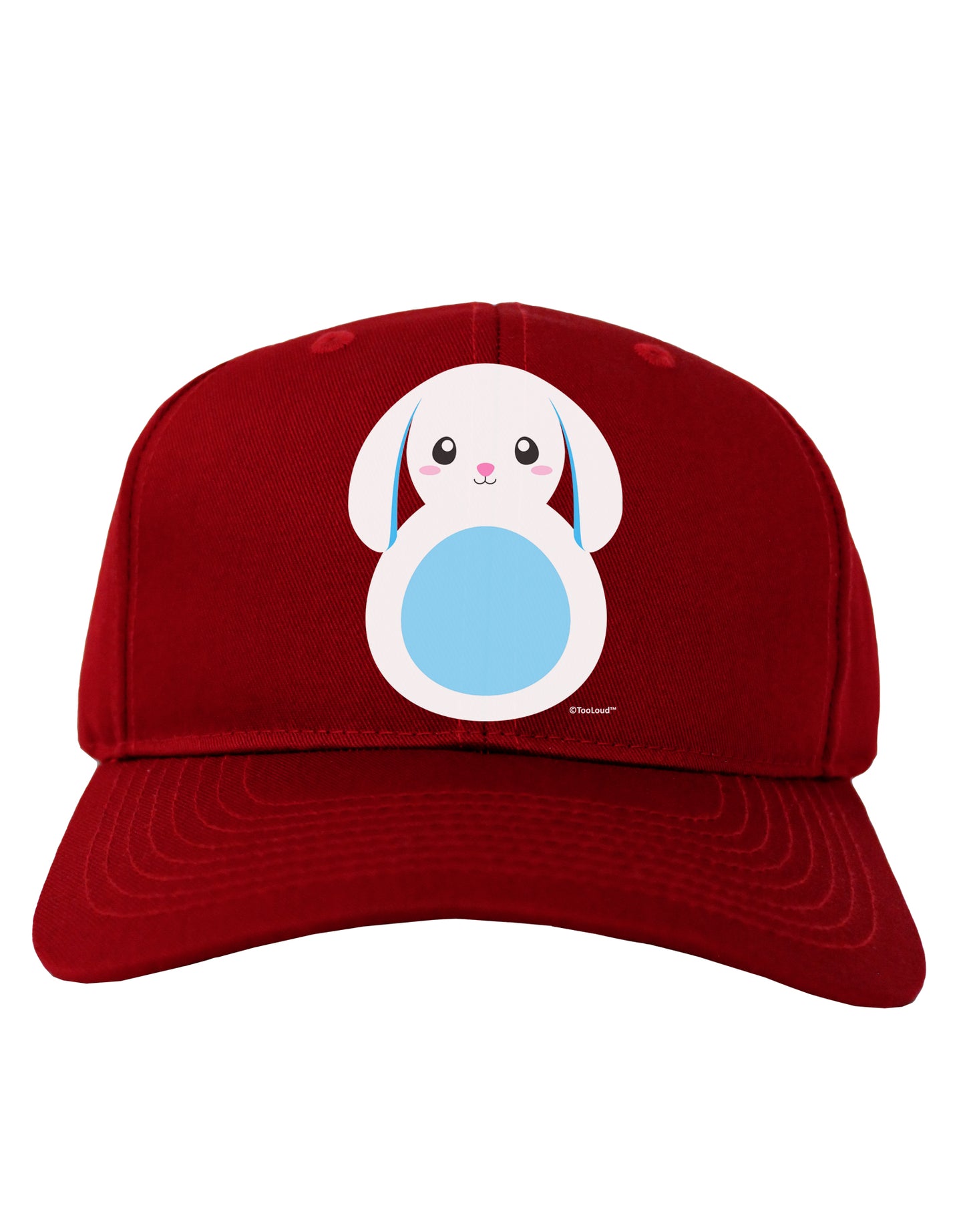 Cute Bunny with Floppy Ears - Blue Adult Dark Baseball Cap Hat by TooLoud-Baseball Cap-TooLoud-Red-One Size-Davson Sales