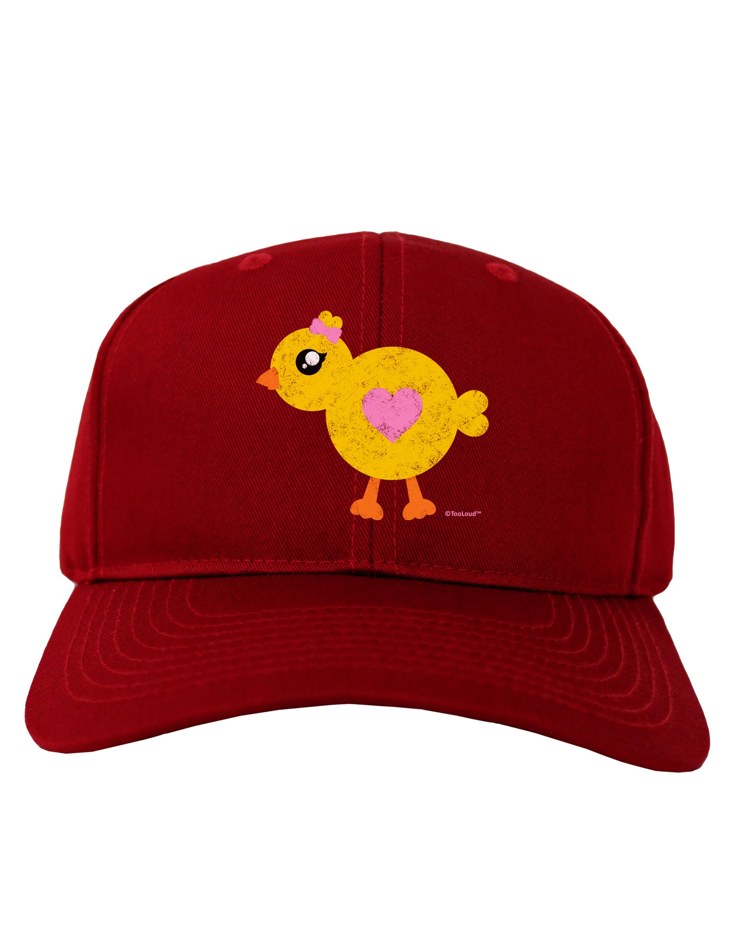 Cute Chick with Bow - Crayon Style Drawing Adult Dark Baseball Cap Hat by TooLoud-Baseball Cap-TooLoud-Red-One Size-Davson Sales