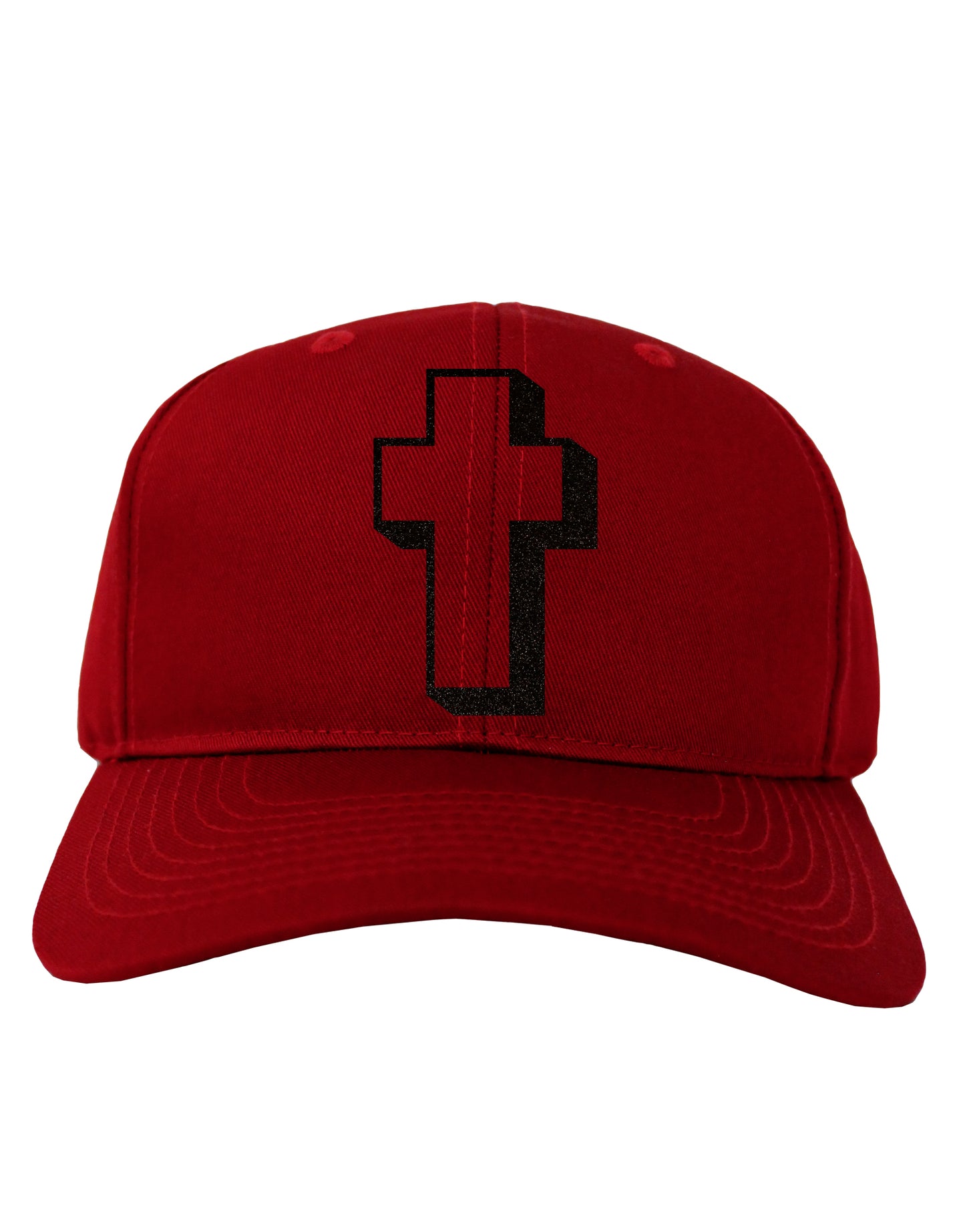 Simple Cross Design Glitter - Black Adult Dark Baseball Cap Hat by TooLoud-Baseball Cap-TooLoud-Red-One Size-Davson Sales