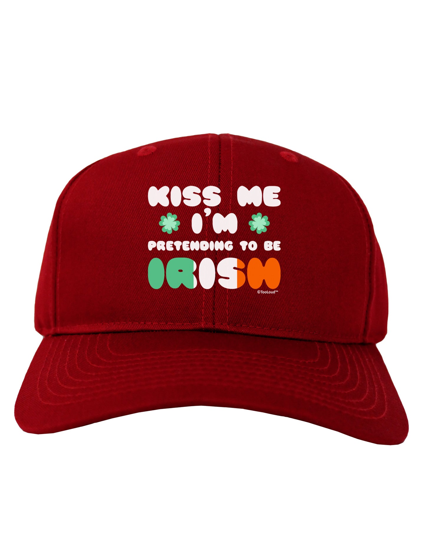 Kiss Me I'm Pretending to Be Irish Adult Dark Baseball Cap Hat by TooLoud-Baseball Cap-TooLoud-Red-One Size-Davson Sales