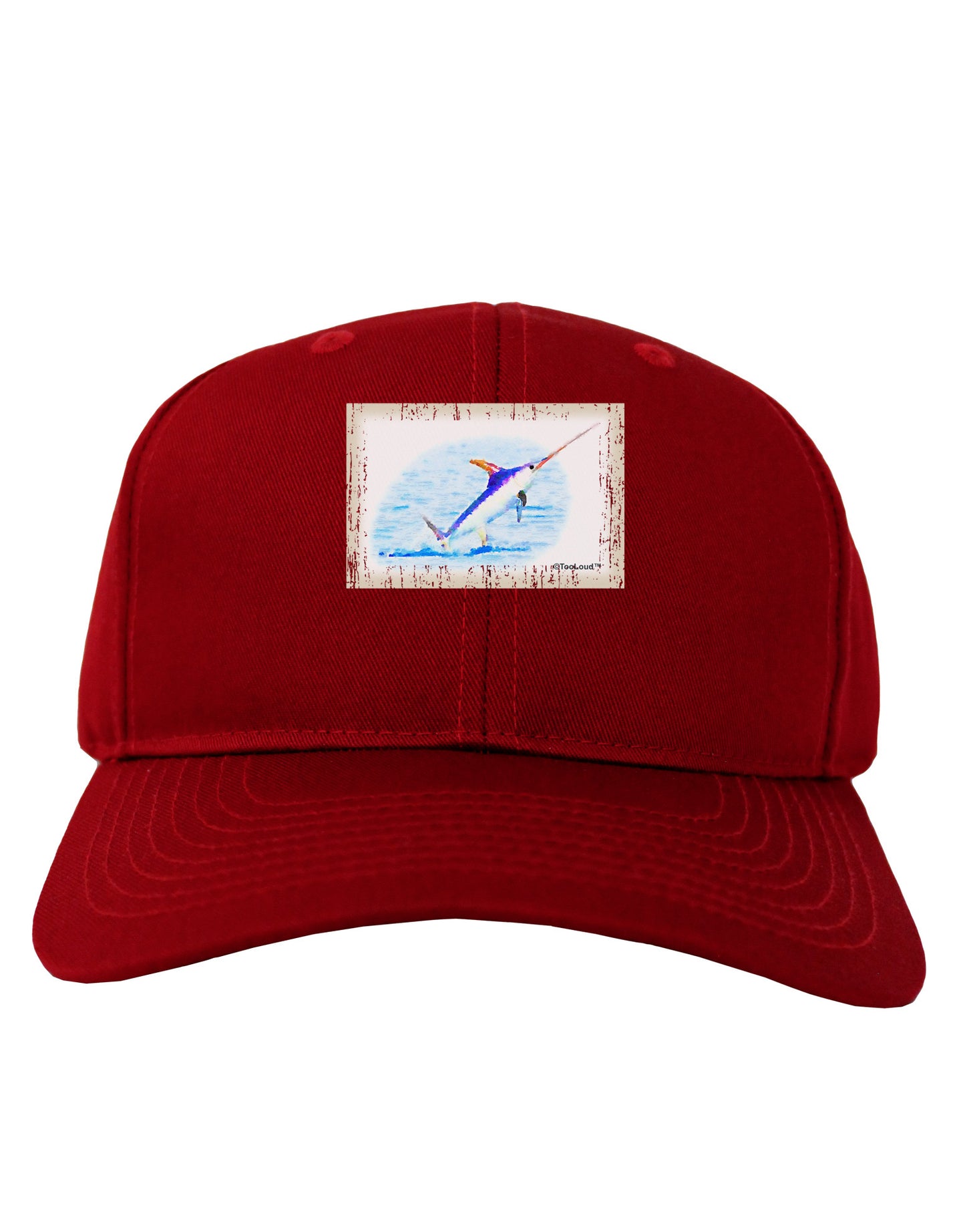 Swordfish Watercolor Adult Dark Baseball Cap Hat-Baseball Cap-TooLoud-Red-One Size-Davson Sales