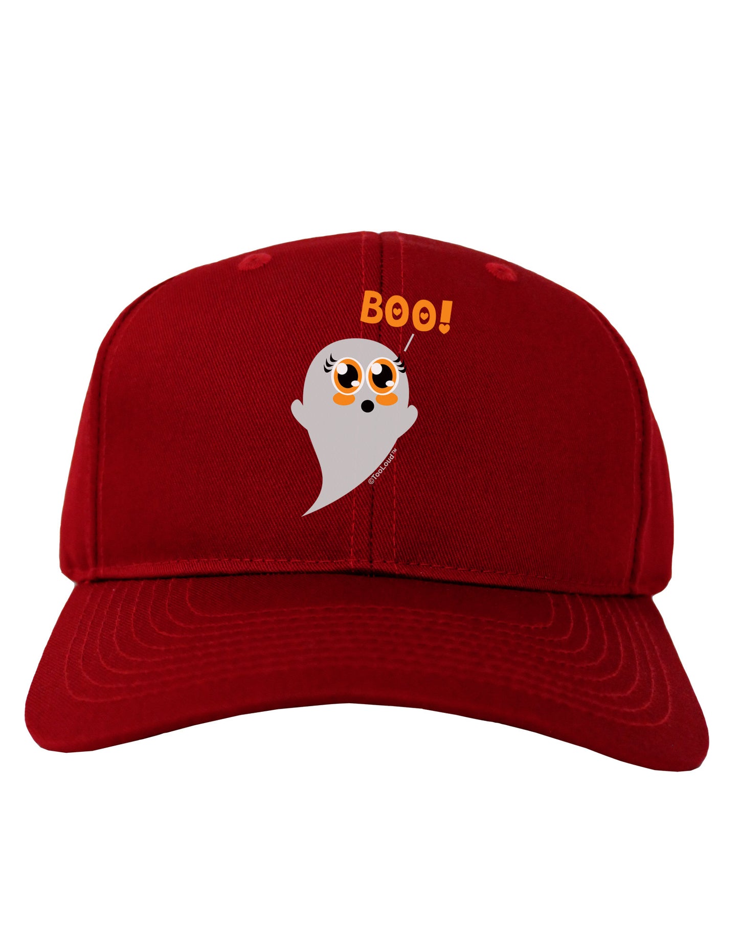 Cute Boo Ghost Adult Dark Baseball Cap Hat-Baseball Cap-TooLoud-Red-One Size-Davson Sales