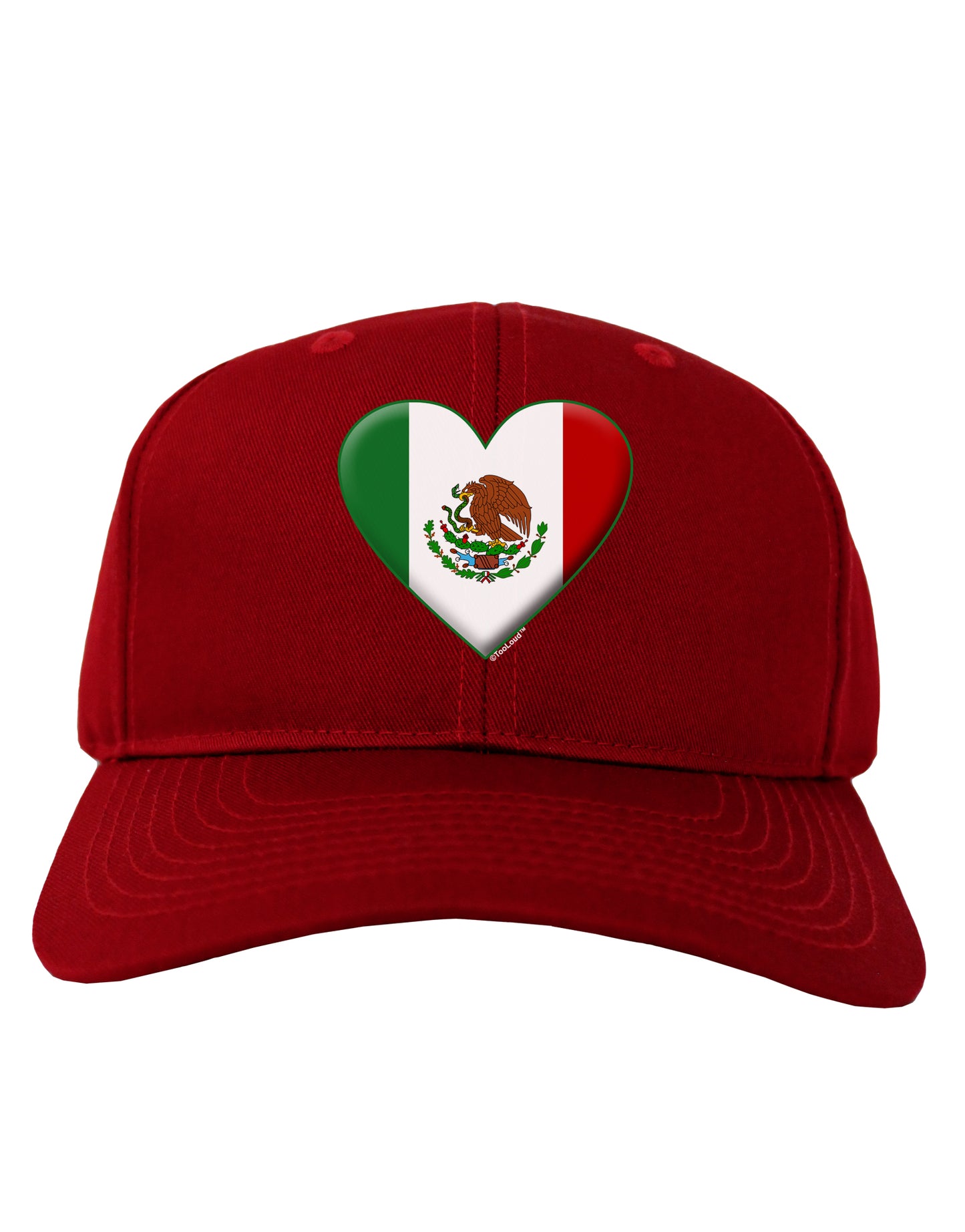 Mexican Flag Heart - Beveled Adult Dark Baseball Cap Hat by TooLoud-Baseball Cap-TooLoud-Red-One Size-Davson Sales