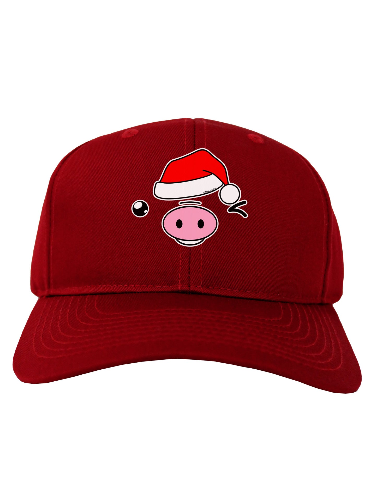 Kyu-T Face Oinkz Santa Hat Boy Pig Adult Dark Baseball Cap Hat-Baseball Cap-TooLoud-Red-One Size-Davson Sales