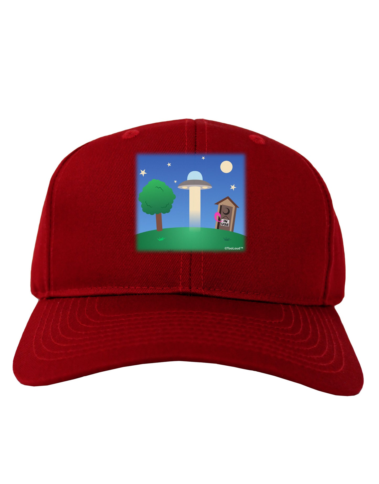 UFO Stopping At an Out-house Adult Dark Baseball Cap Hat by TooLoud-Baseball Cap-TooLoud-Red-One Size-Davson Sales