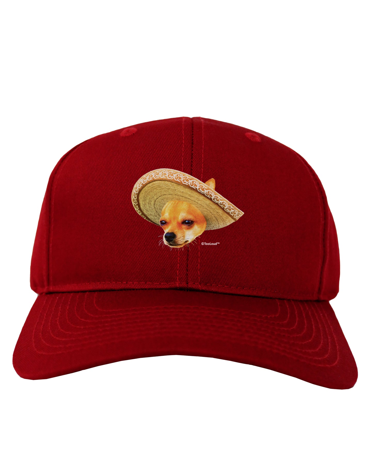 Chihuahua Dog with Sombrero - Patchwork Design Adult Dark Baseball Cap Hat by TooLoud-Baseball Cap-TooLoud-Red-One Size-Davson Sales