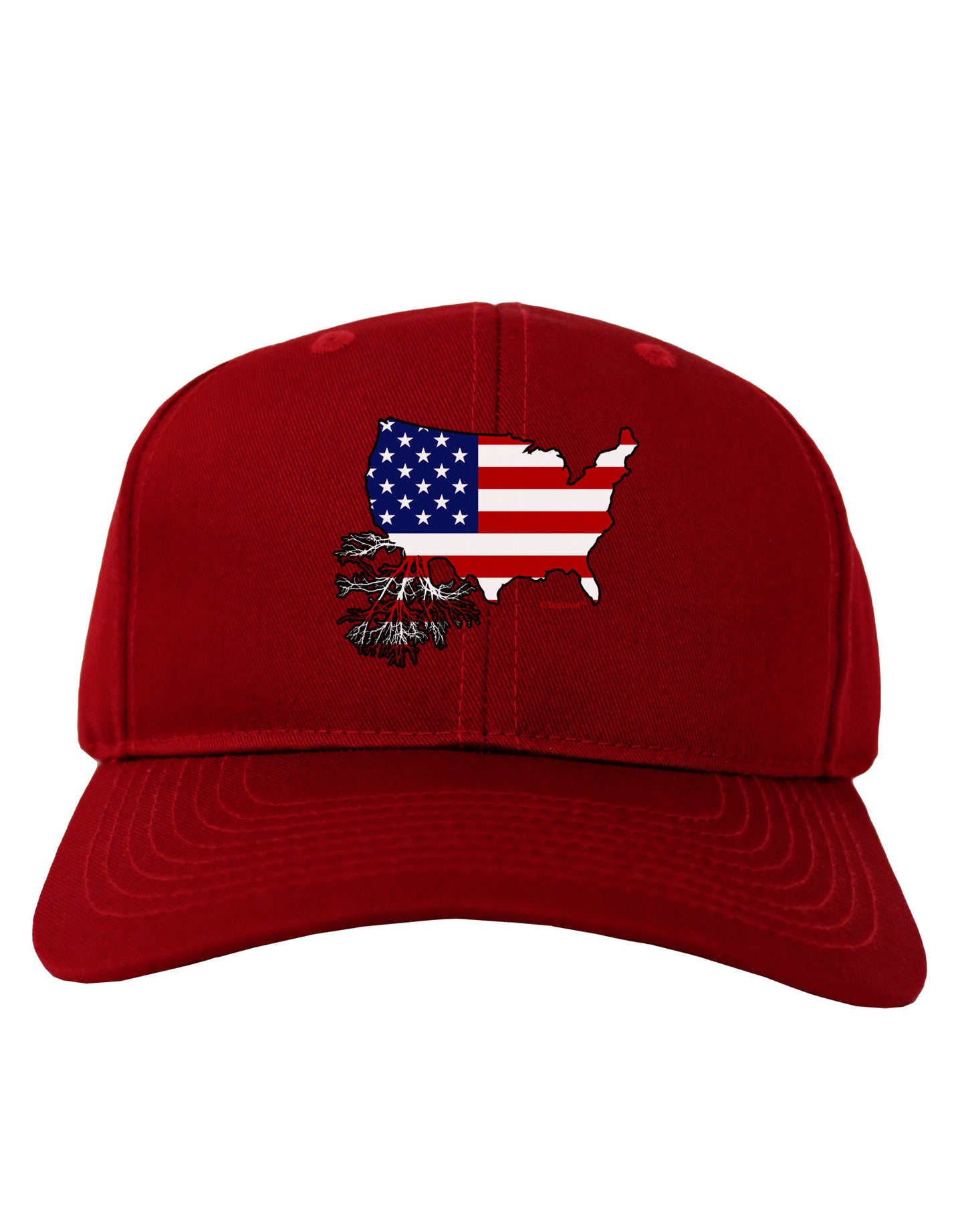 American Roots Design - American Flag Adult Dark Baseball Cap Hat by TooLoud-Baseball Cap-TooLoud-Red-One Size-Davson Sales
