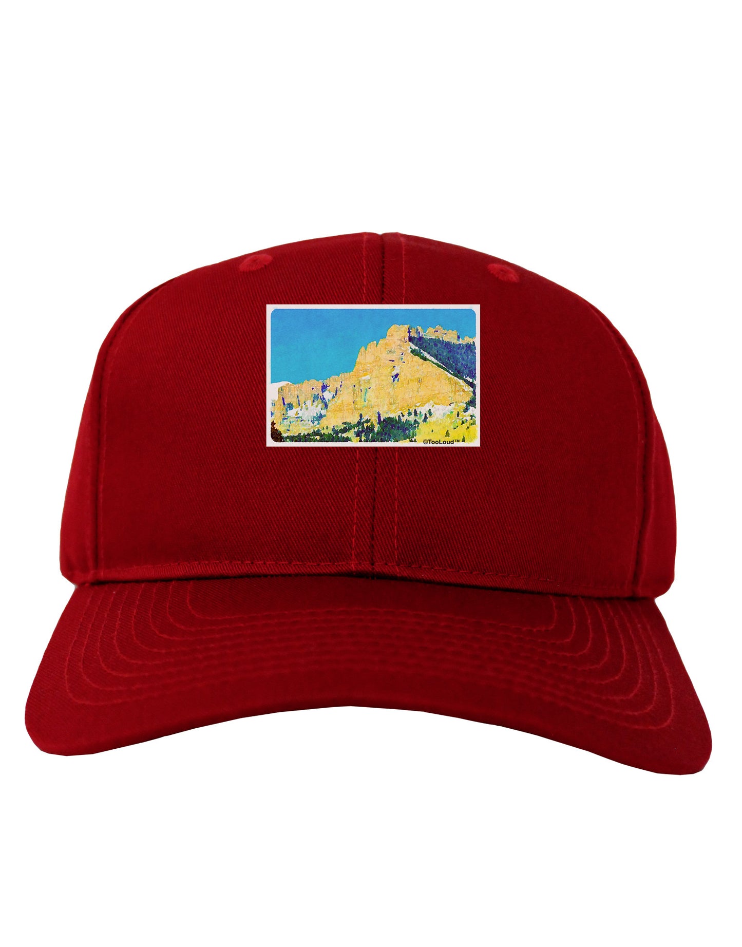 Colorado Snowy Mtns WaterColor Adult Dark Baseball Cap Hat-Baseball Cap-TooLoud-Red-One Size-Davson Sales