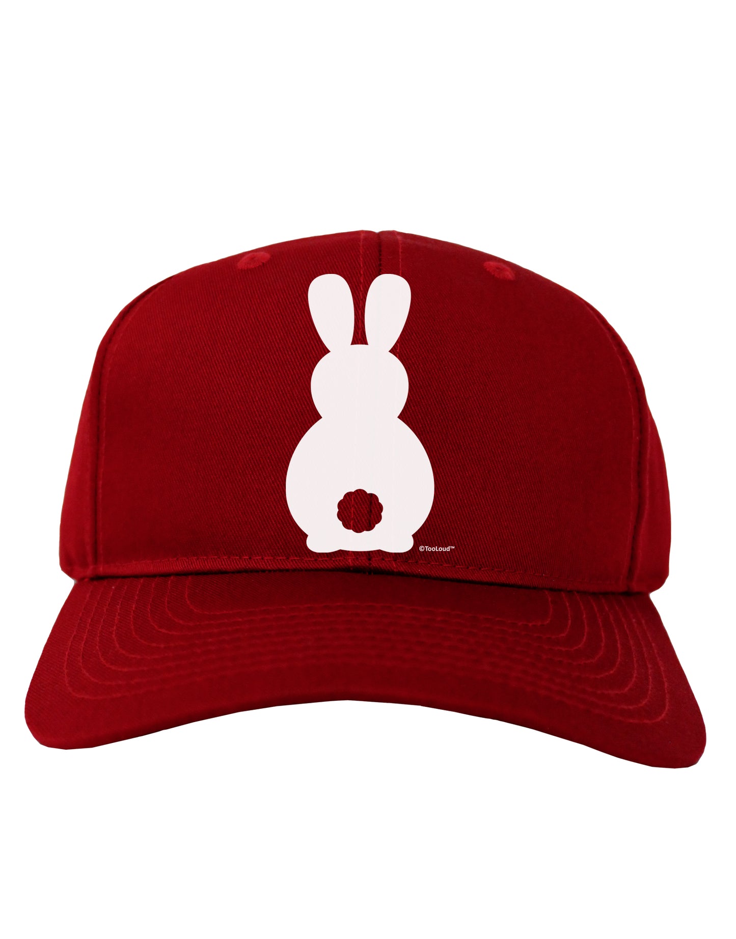 Cute Bunny Silhouette with Tail Adult Dark Baseball Cap Hat by TooLoud-Baseball Cap-TooLoud-Red-One Size-Davson Sales