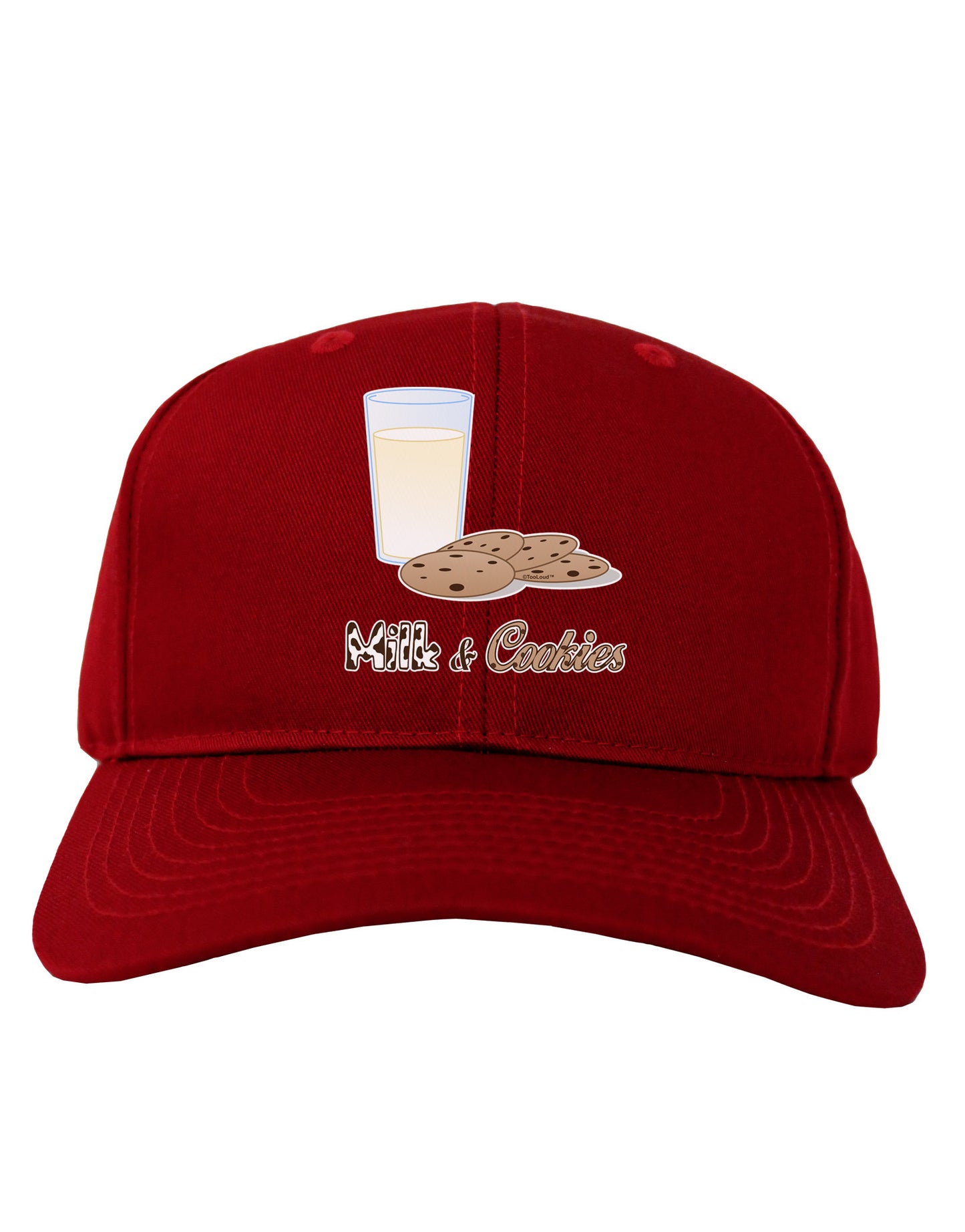 Milk and Cookies Design Text Adult Dark Baseball Cap Hat-Baseball Cap-TooLoud-Red-One Size-Davson Sales