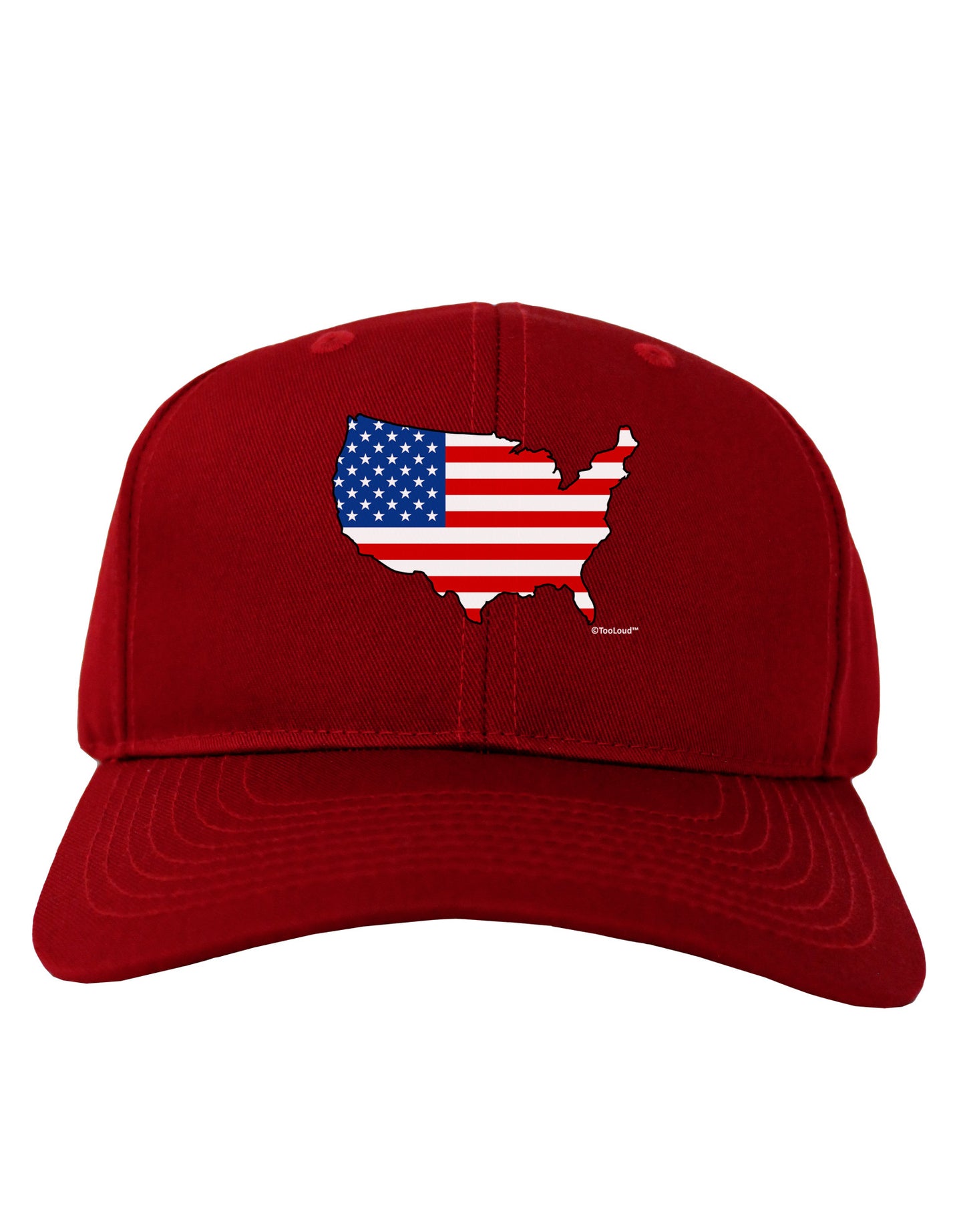 United States Cutout - American Flag Design Adult Dark Baseball Cap Hat by TooLoud-Baseball Cap-TooLoud-Red-One Size-Davson Sales