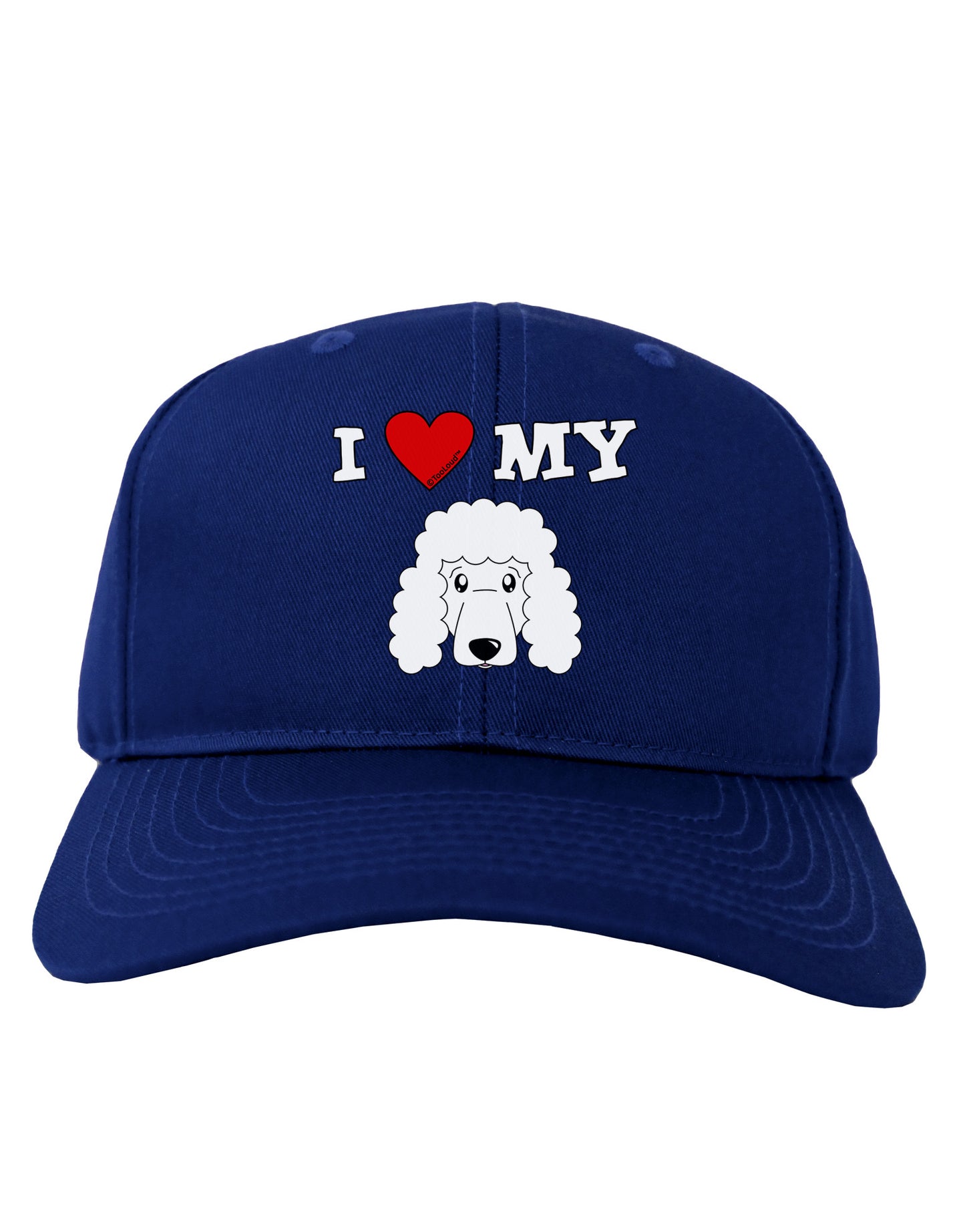 I Heart My - Cute Poodle Dog - White Adult Dark Baseball Cap Hat by TooLoud-Baseball Cap-TooLoud-Royal-Blue-One Size-Davson Sales