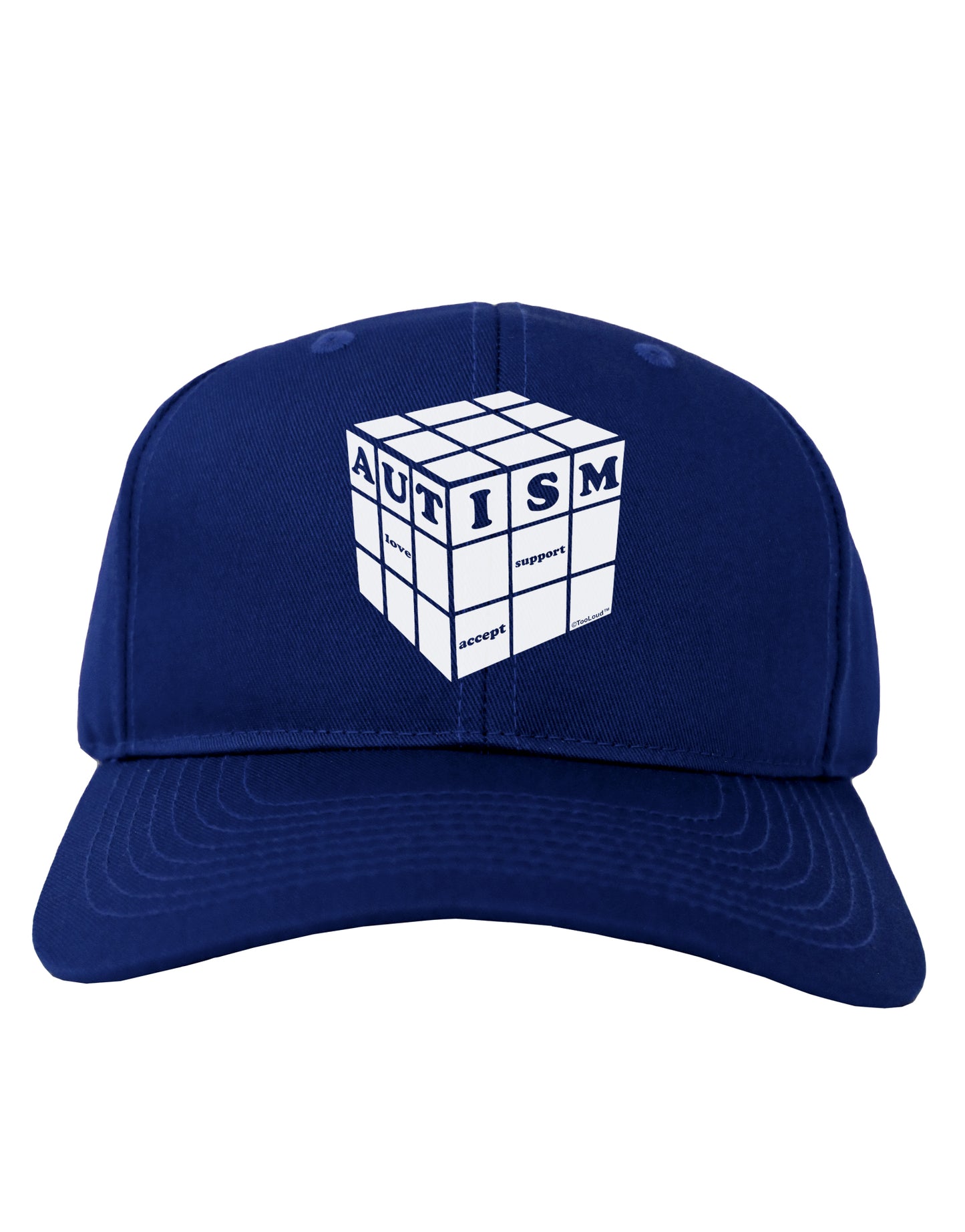 Autism Awareness - Cube B & W Adult Dark Baseball Cap Hat-Baseball Cap-TooLoud-Royal-Blue-One Size-Davson Sales