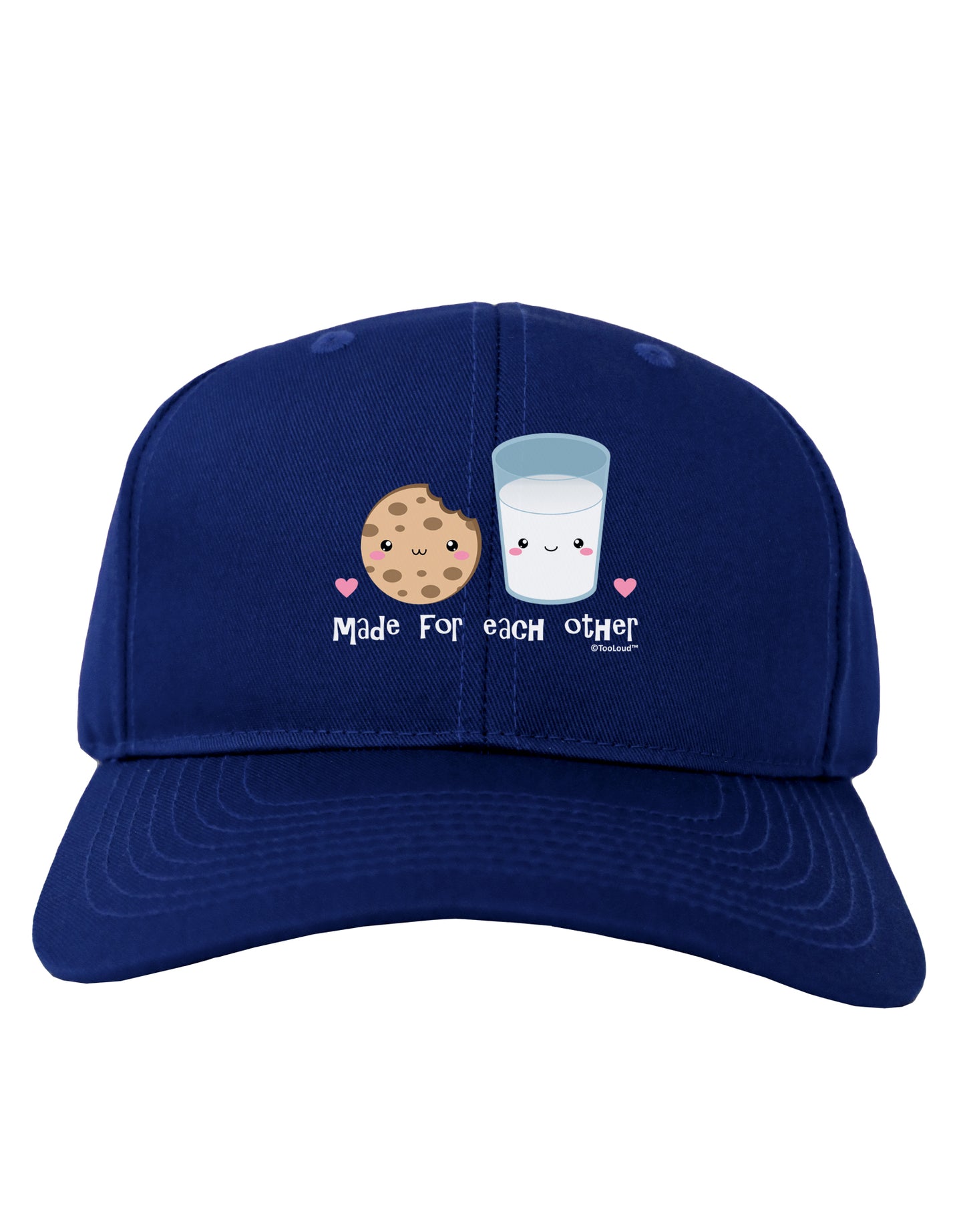 Cute Milk and Cookie - Made for Each Other Adult Dark Baseball Cap Hat by TooLoud-Baseball Cap-TooLoud-Royal-Blue-One Size-Davson Sales