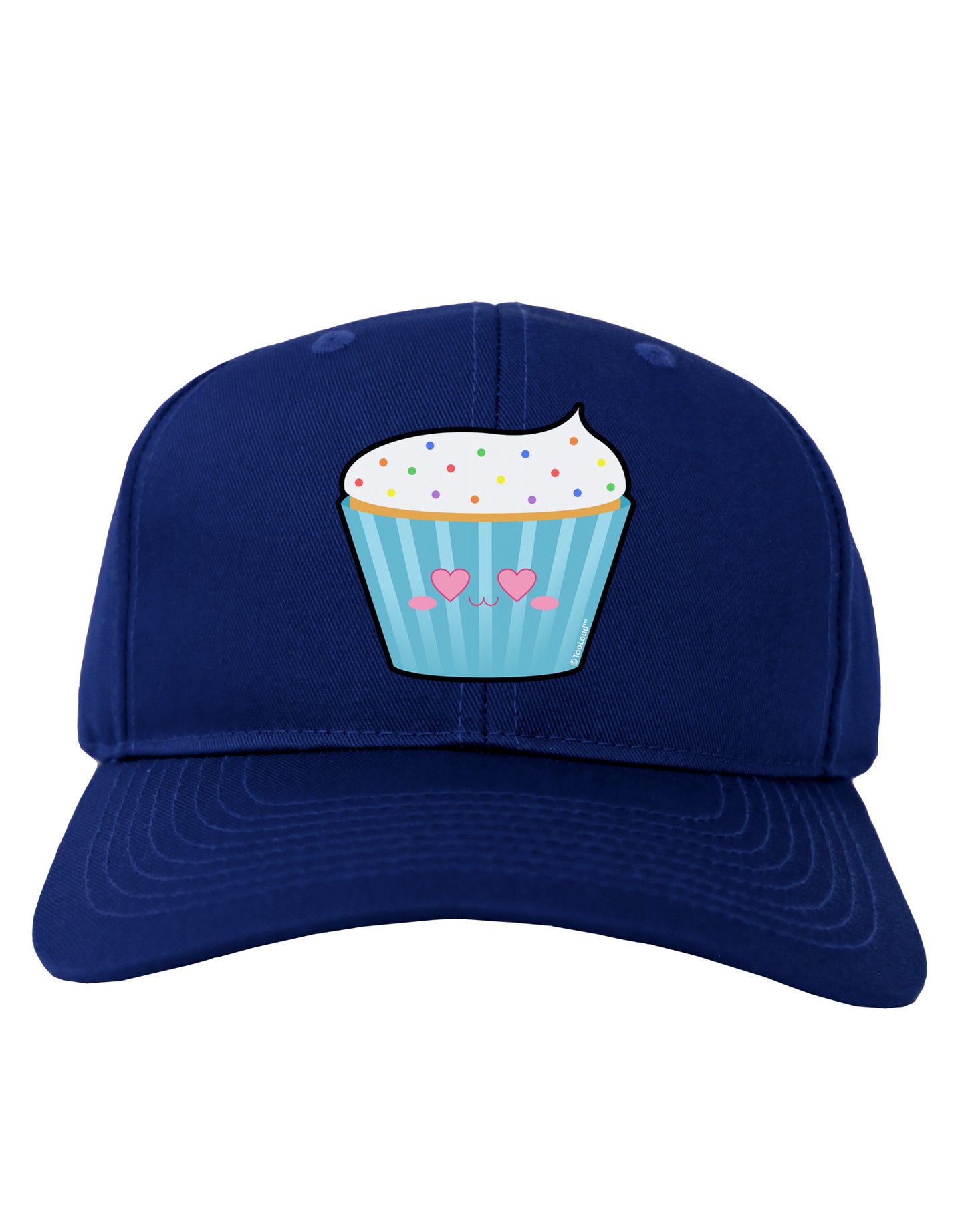 Cute Cupcake with Sprinkles - Heart Eyes Adult Dark Baseball Cap Hat by TooLoud-Baseball Cap-TooLoud-Royal-Blue-One Size-Davson Sales