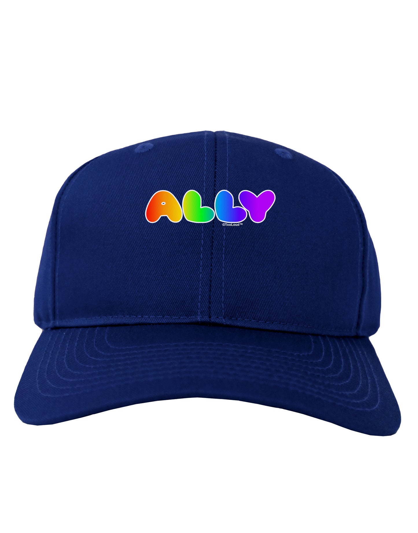 LGBT Ally Rainbow Text Adult Dark Baseball Cap Hat by TooLoud-Baseball Cap-TooLoud-Royal-Blue-One Size-Davson Sales