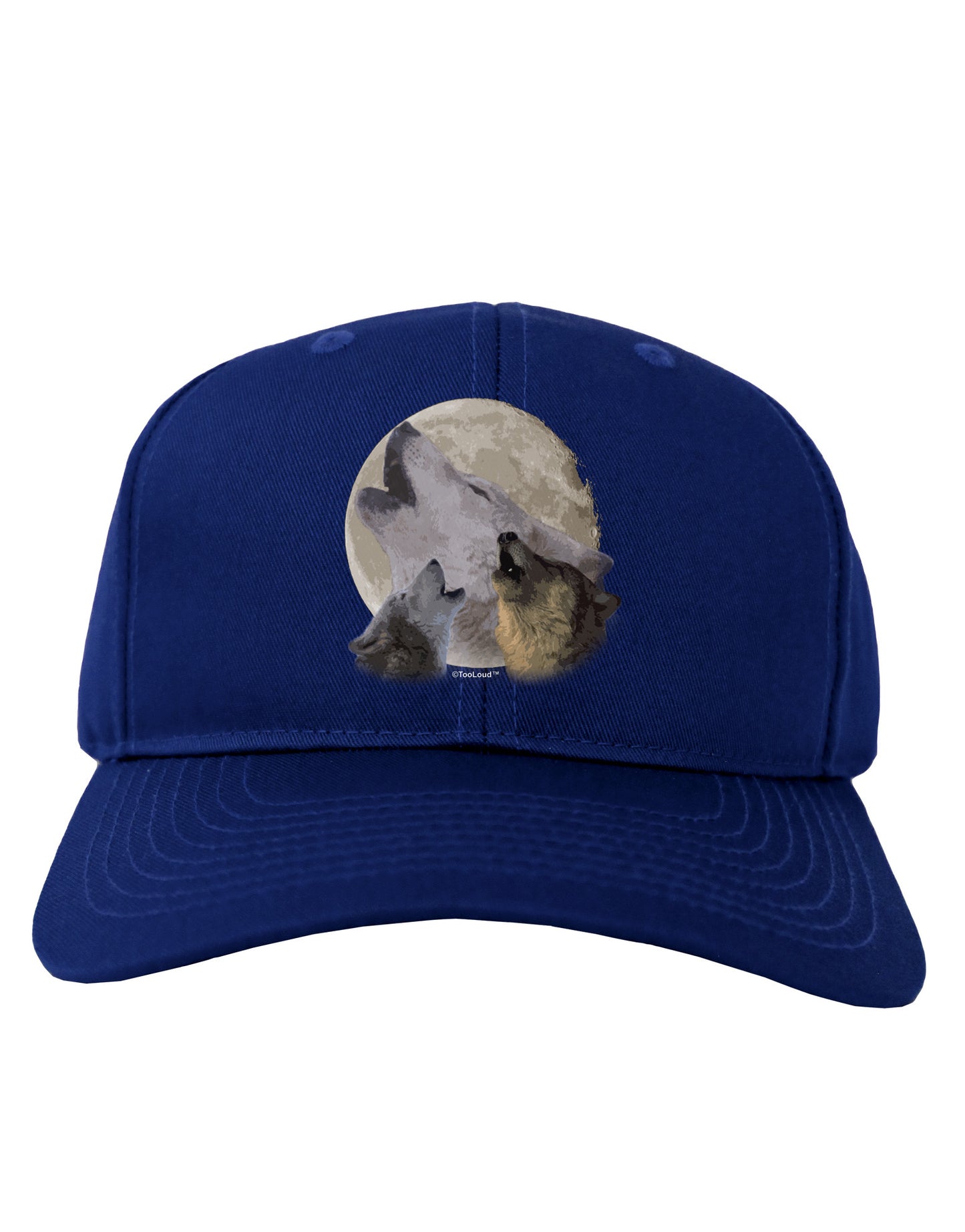 Three Wolves Howling at the Moon Adult Dark Baseball Cap Hat by TooLoud-Baseball Cap-TooLoud-Royal-Blue-One Size-Davson Sales