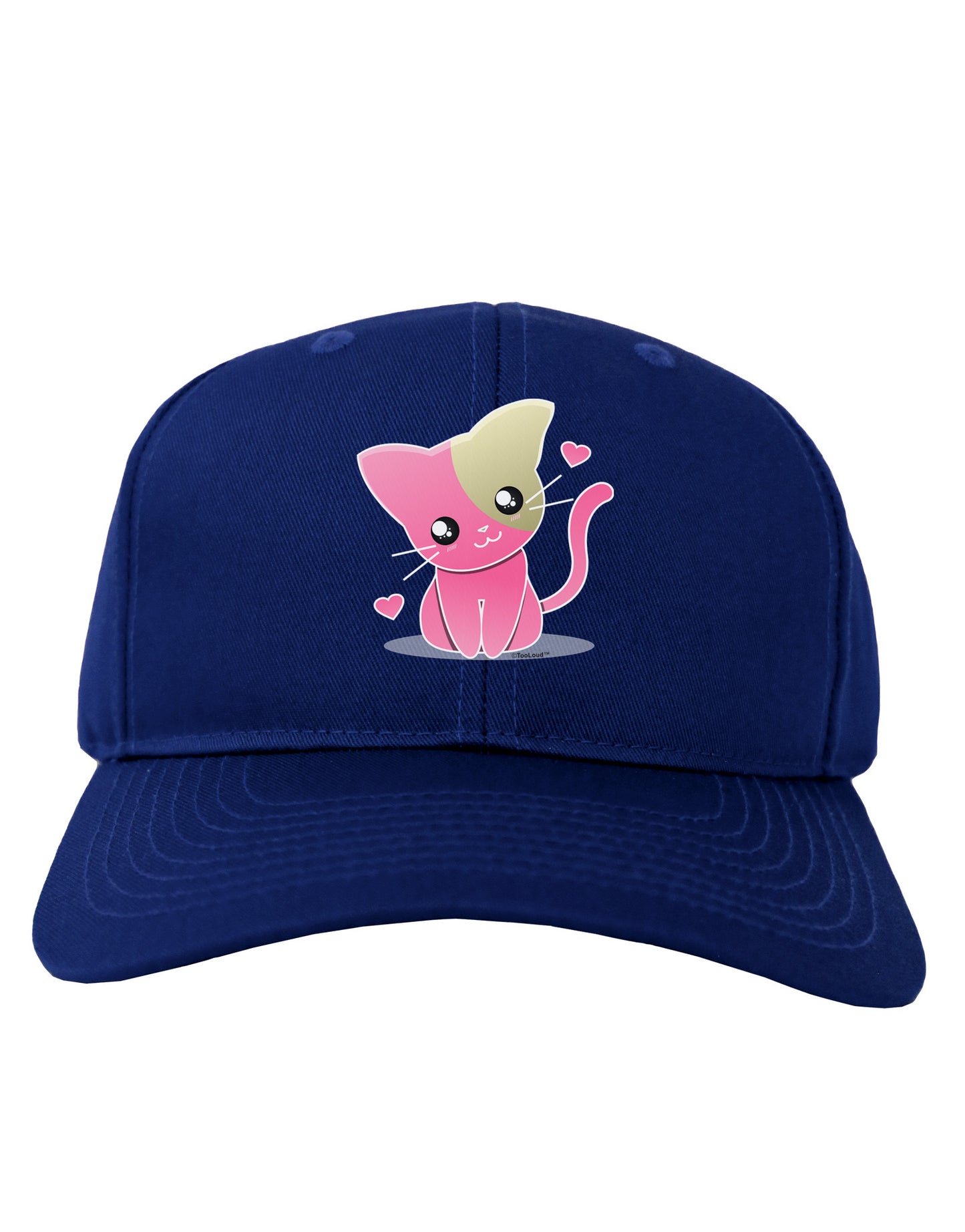 Kawaii Kitty Adult Dark Baseball Cap Hat-Baseball Cap-TooLoud-Royal-Blue-One Size-Davson Sales