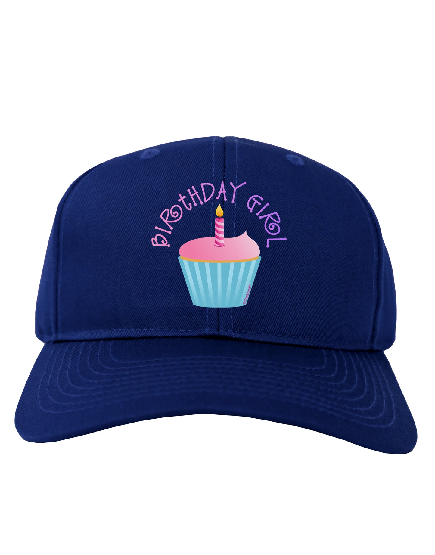 Birthday Girl - Candle Cupcake Adult Dark Baseball Cap Hat by TooLoud-Baseball Cap-TooLoud-Royal-Blue-One Size-Davson Sales
