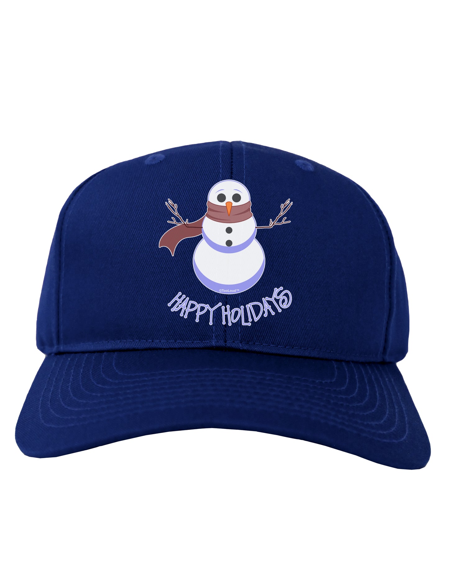 Snowman - Happy Holidays Adult Dark Baseball Cap Hat-Baseball Cap-TooLoud-Royal-Blue-One Size-Davson Sales