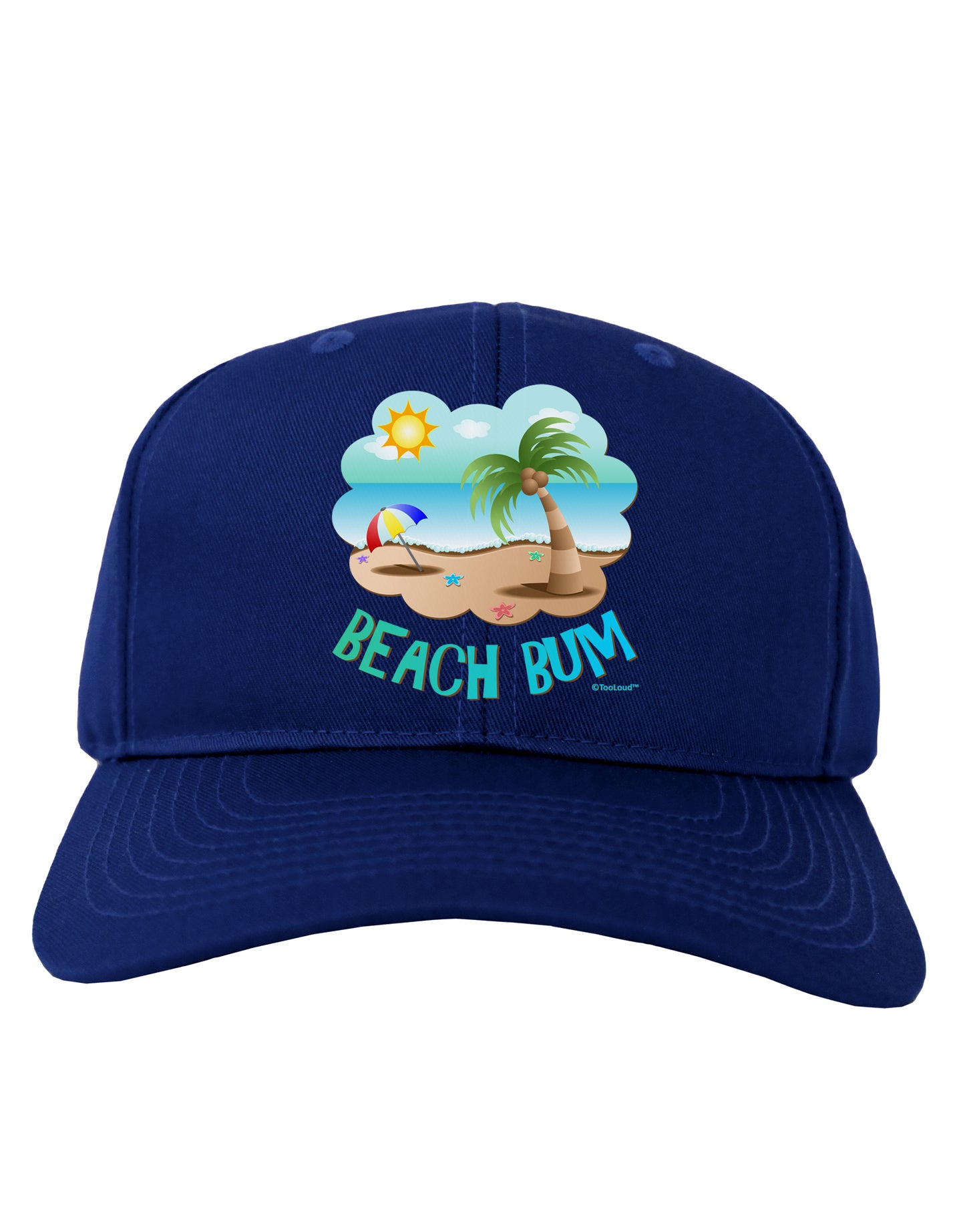 Fun Summer Beach Scene - Beach Bum Adult Dark Baseball Cap Hat by TooLoud-Baseball Cap-TooLoud-Royal-Blue-One Size-Davson Sales