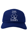 25 Percent Irish - St Patricks Day Adult Dark Baseball Cap Hat by TooLoud-Baseball Cap-TooLoud-Royal-Blue-One Size-Davson Sales