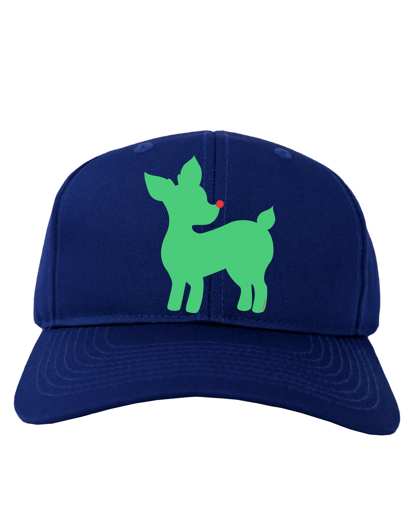Cute Red and Green Rudolph - Christmas Adult Dark Baseball Cap Hat by TooLoud-Baseball Cap-TooLoud-Royal-Blue-One Size-Davson Sales