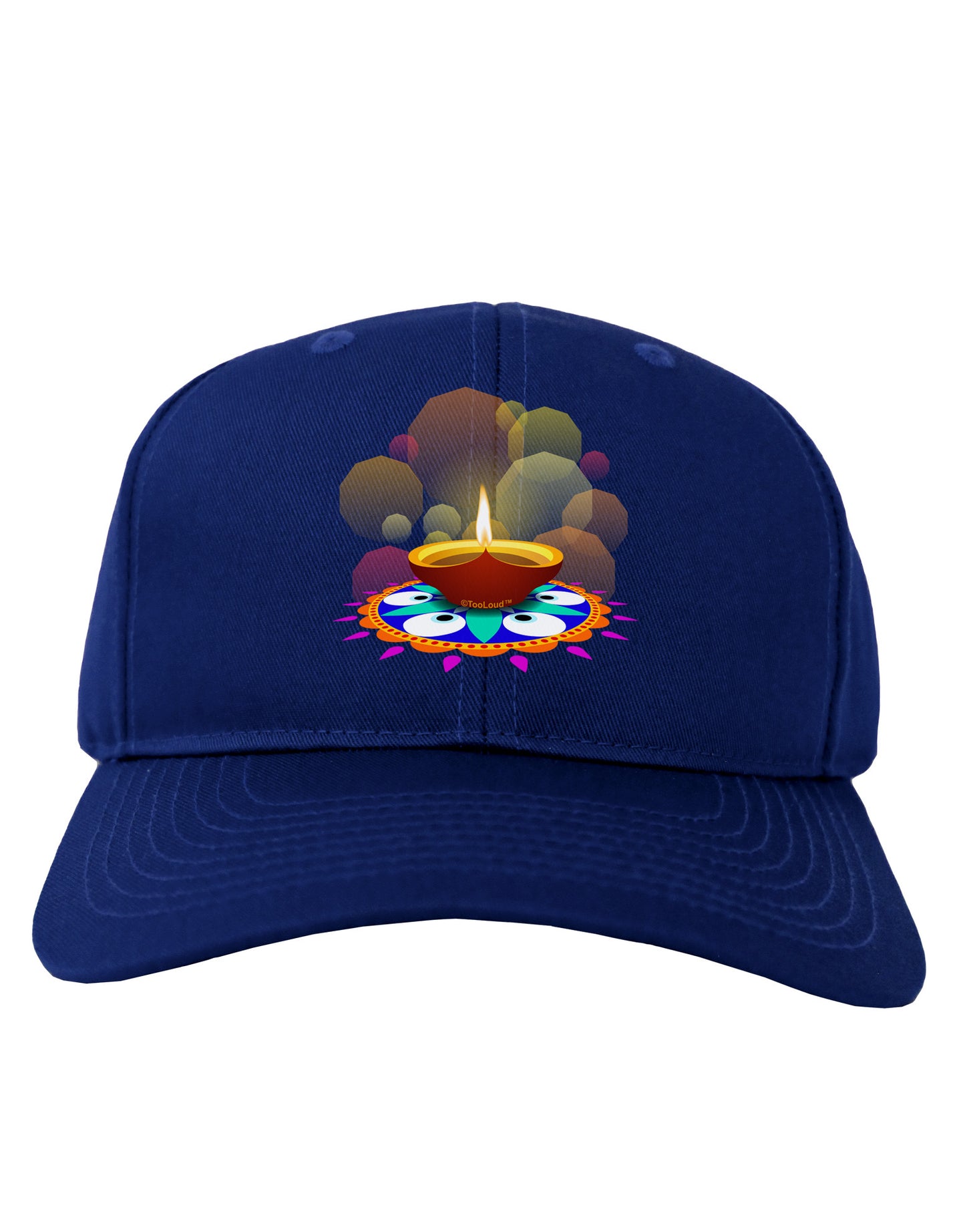 Festive Diya and Rangoli Adult Dark Baseball Cap Hat by-Baseball Cap-TooLoud-Royal-Blue-One Size-Davson Sales