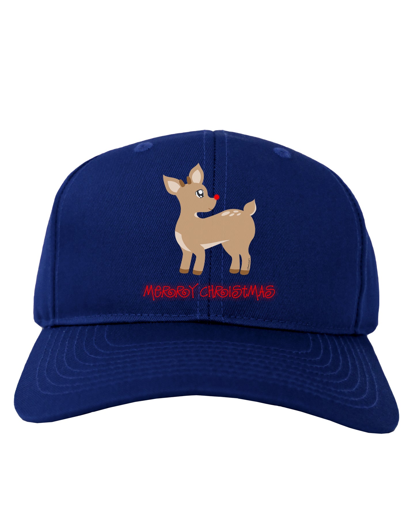 Cute Rudolph the Reindeer - Merry Christmas Adult Dark Baseball Cap Hat by TooLoud-Baseball Cap-TooLoud-Royal-Blue-One Size-Davson Sales