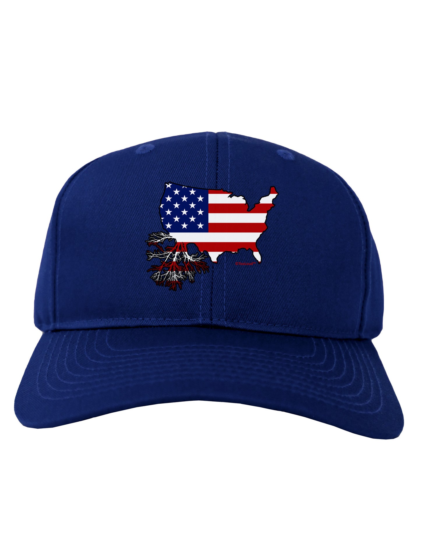 American Roots Design - American Flag Adult Dark Baseball Cap Hat by TooLoud-Baseball Cap-TooLoud-Royal-Blue-One Size-Davson Sales