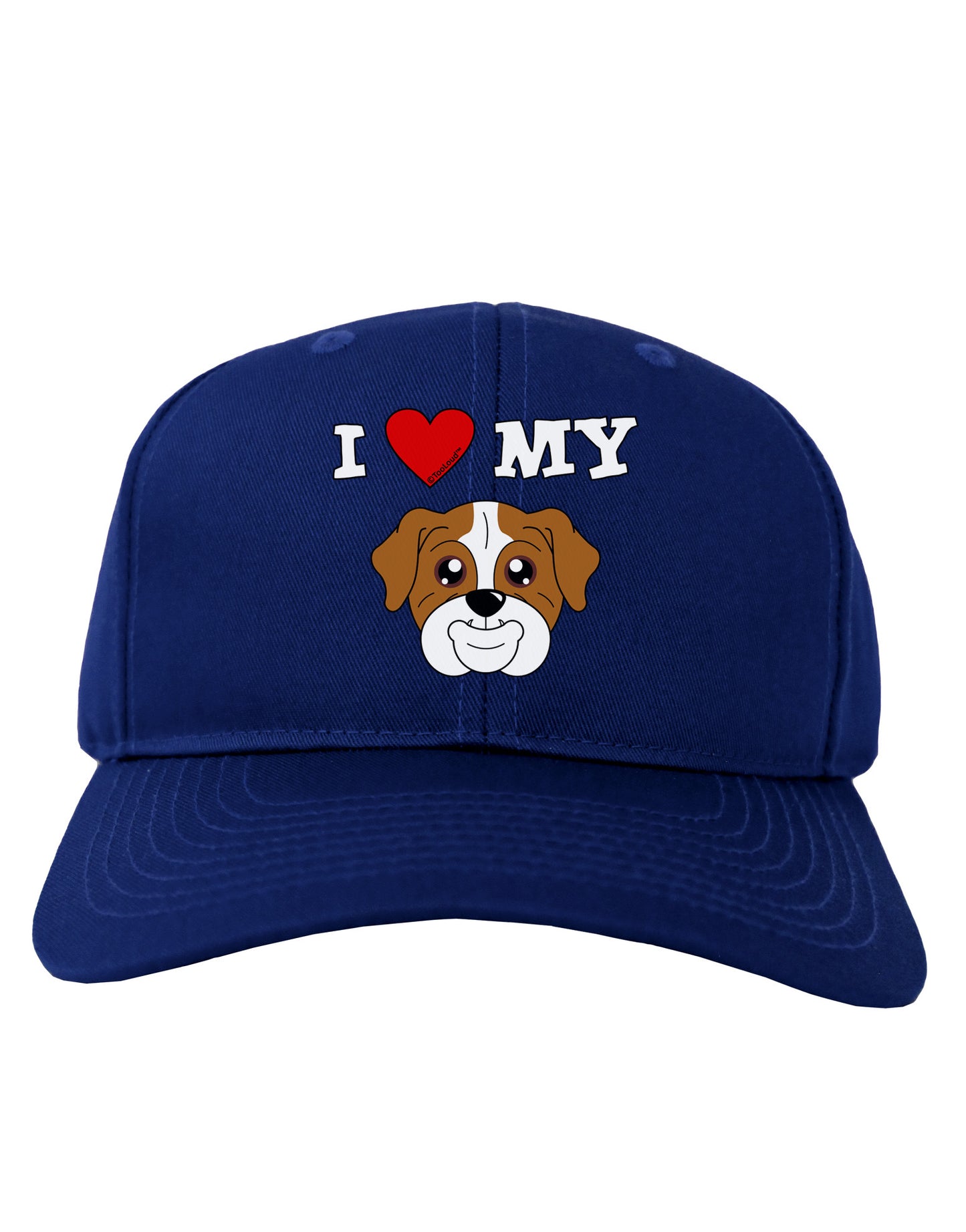 I Heart My - Cute Bulldog - Red Adult Dark Baseball Cap Hat by TooLoud-Baseball Cap-TooLoud-Royal-Blue-One Size-Davson Sales