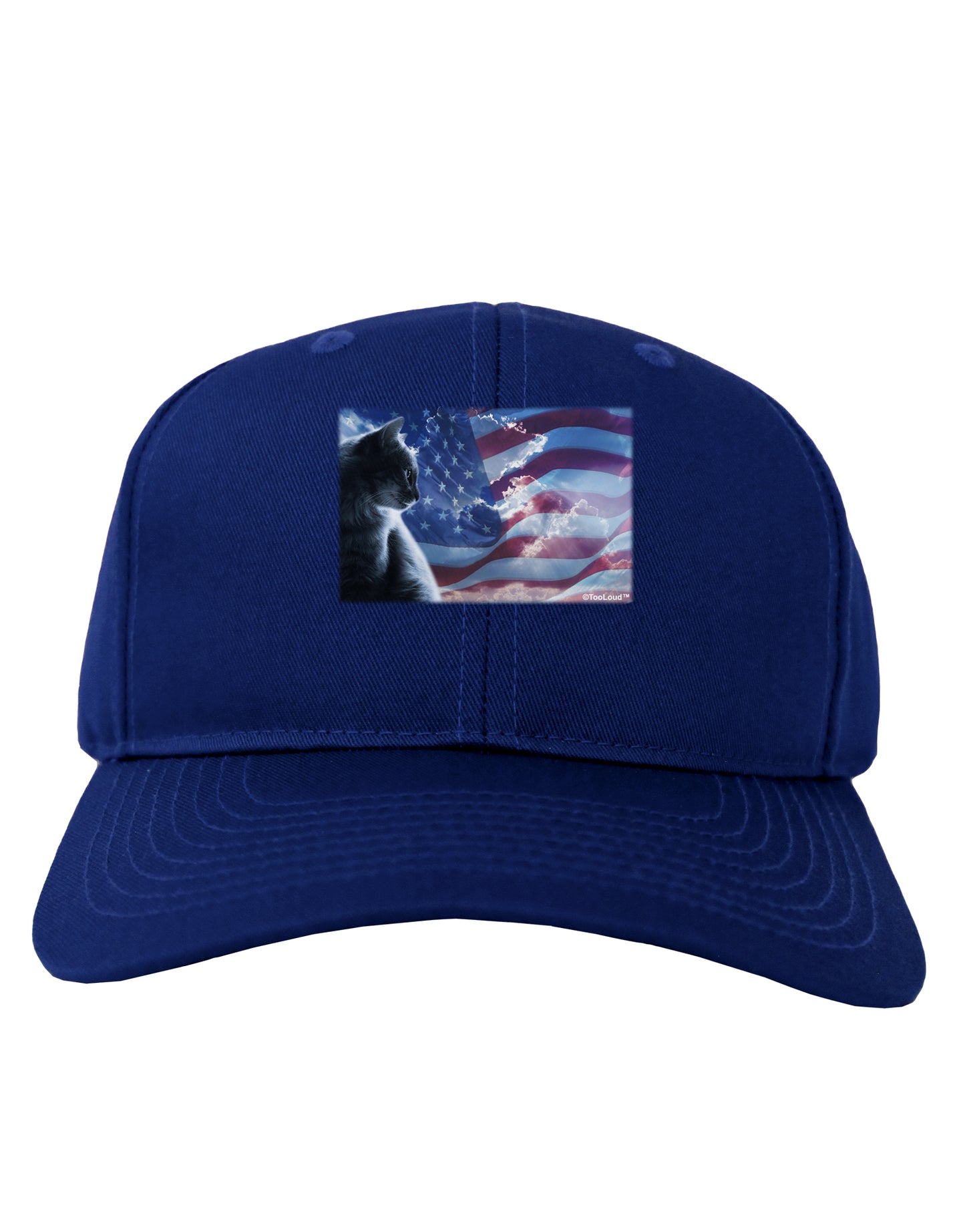 All American Cat Adult Dark Baseball Cap Hat by TooLoud-Baseball Cap-TooLoud-Royal-Blue-One Size-Davson Sales