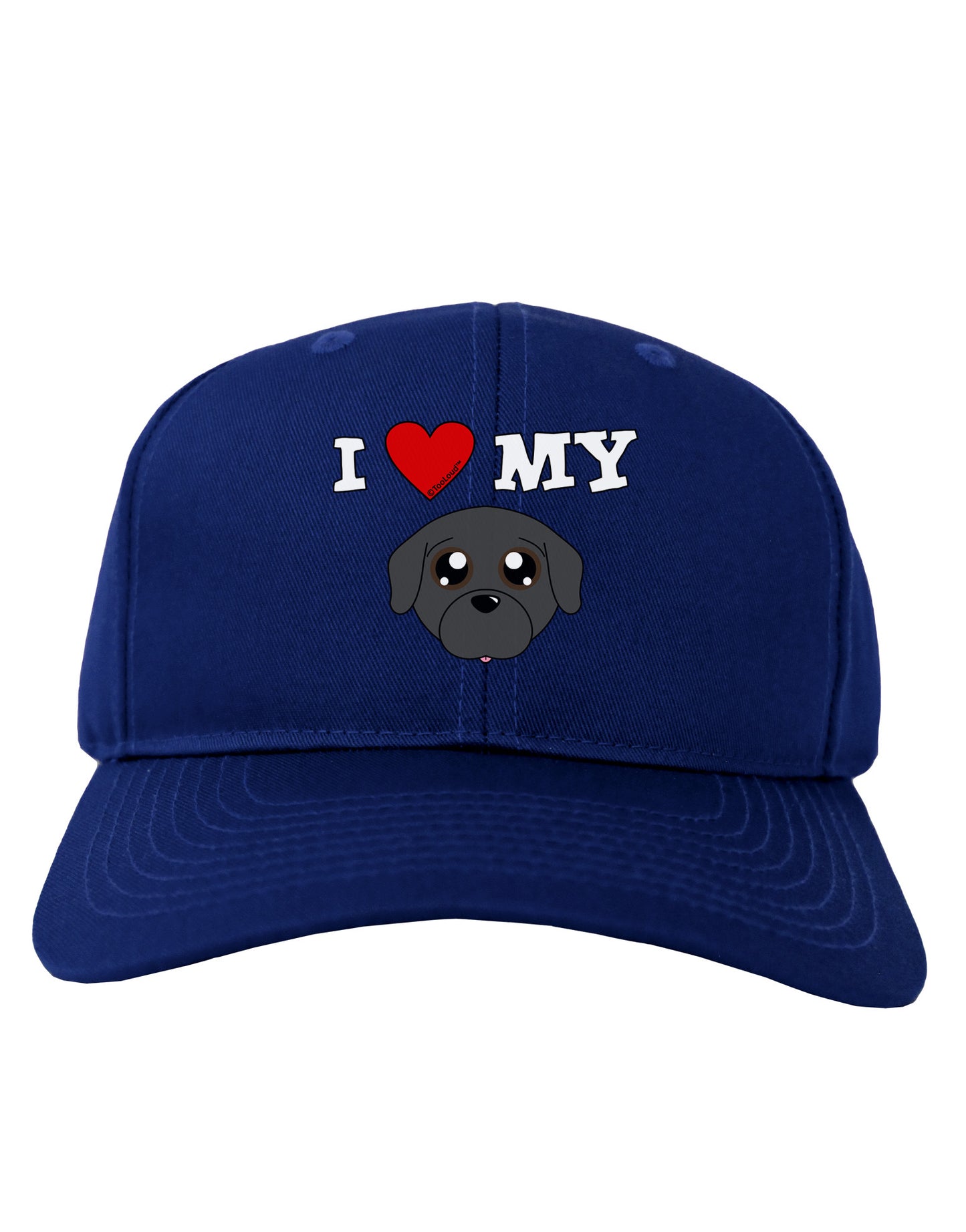 I Heart My - Cute Pug Dog - Black Adult Dark Baseball Cap Hat by TooLoud-Baseball Cap-TooLoud-Royal-Blue-One Size-Davson Sales