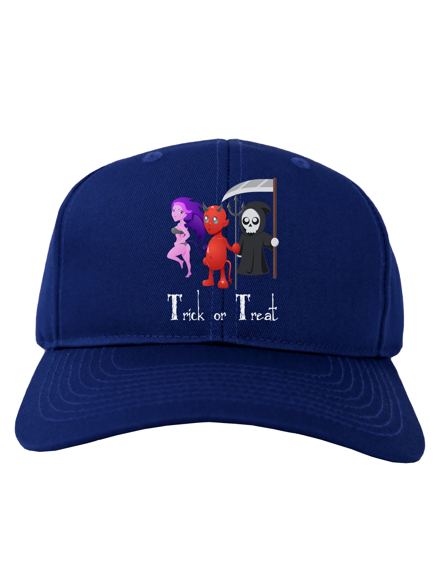 Reaper Devil Succubus - Trick or Treat Adult Dark Baseball Cap Hat-Baseball Cap-TooLoud-Royal-Blue-One Size-Davson Sales