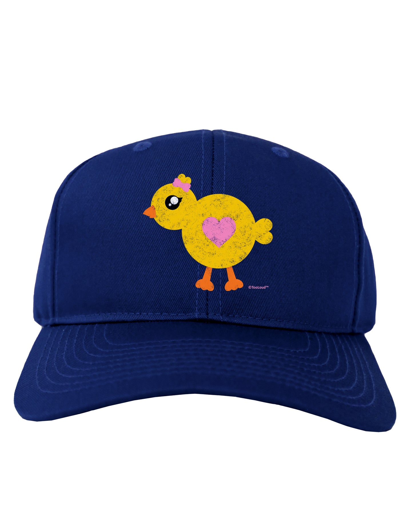 Cute Chick with Bow - Crayon Style Drawing Adult Dark Baseball Cap Hat by TooLoud-Baseball Cap-TooLoud-Royal-Blue-One Size-Davson Sales