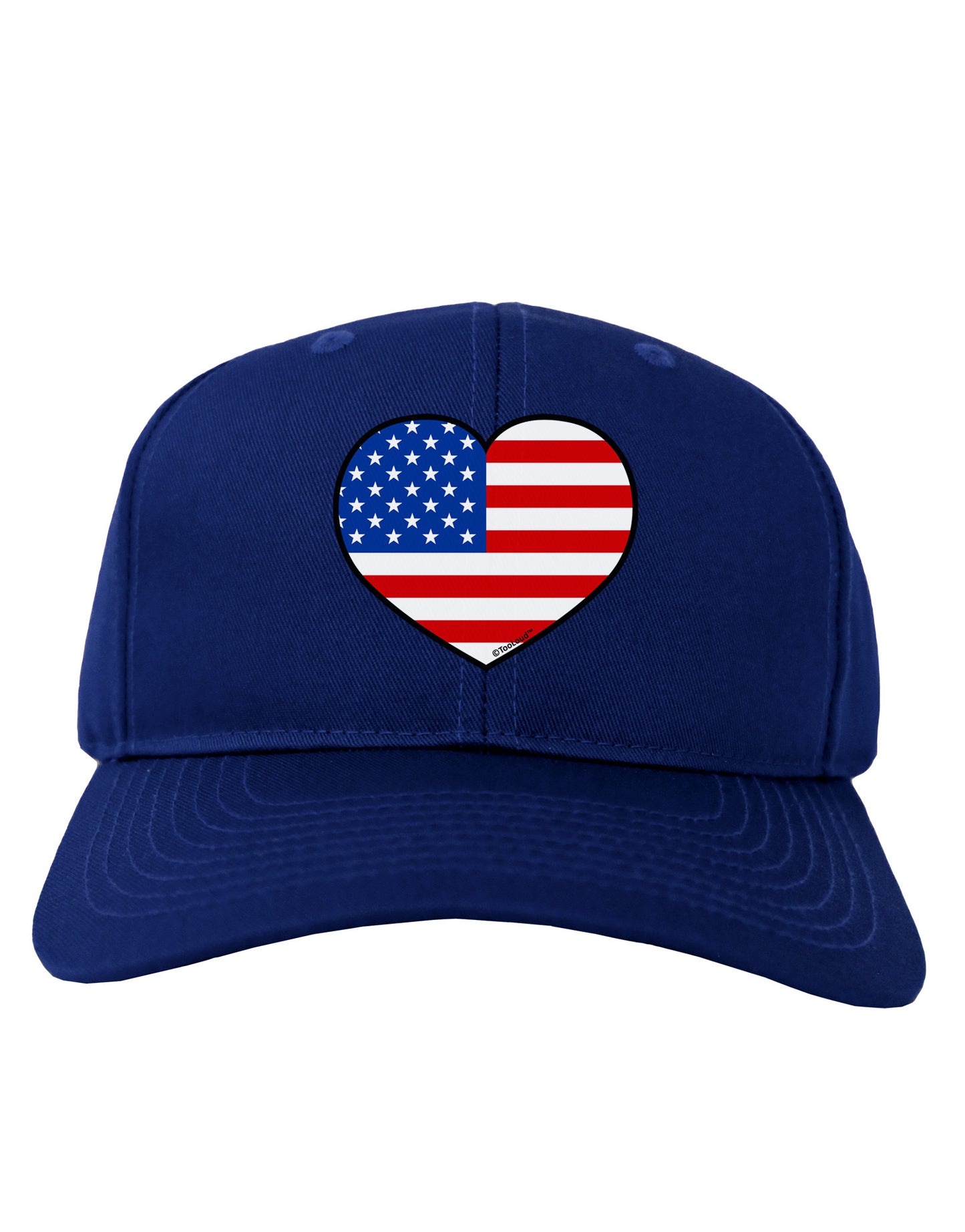 American Flag Heart Design Adult Dark Baseball Cap Hat by TooLoud-Baseball Cap-TooLoud-Royal-Blue-One Size-Davson Sales