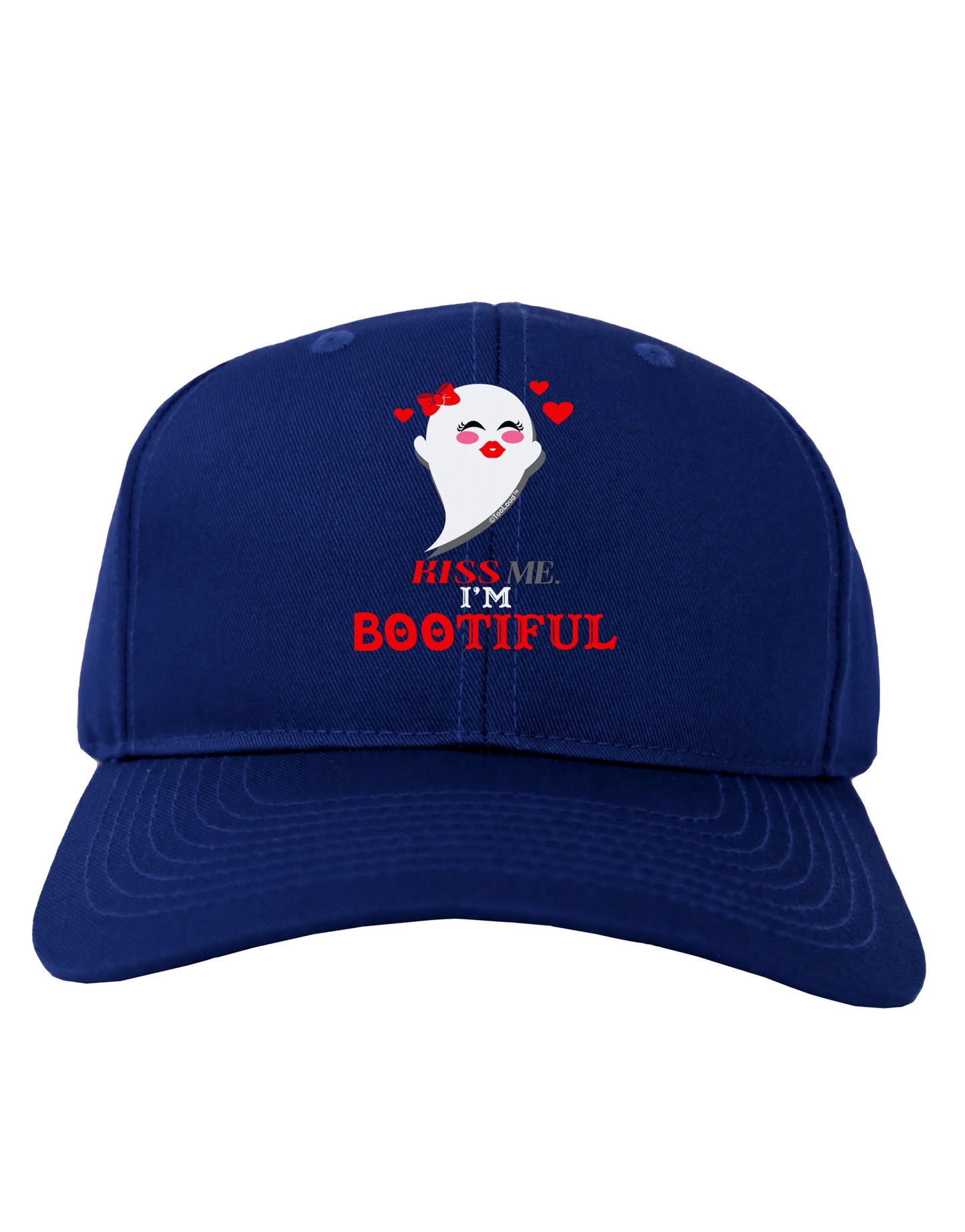 Kiss Me BOOtiful Ghost Red Adult Dark Baseball Cap Hat-Baseball Cap-TooLoud-Royal-Blue-One Size-Davson Sales