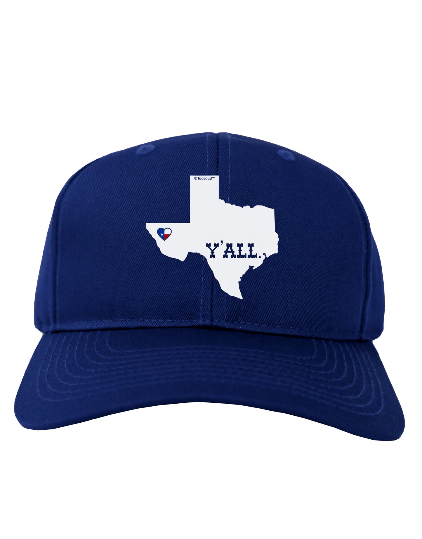 Texas State Y'all Design with Flag Heart Adult Dark Baseball Cap Hat by TooLoud-Baseball Cap-TooLoud-Royal-Blue-One Size-Davson Sales
