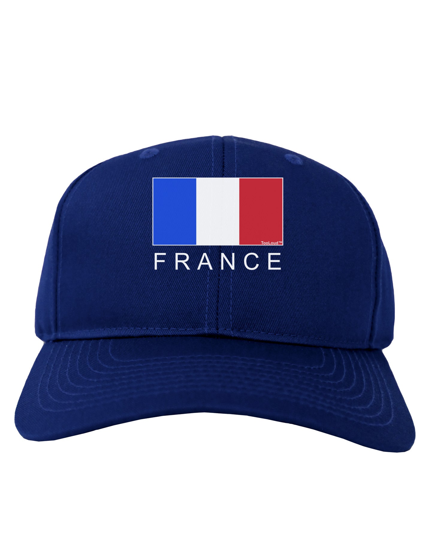 French Flag - France Text Adult Dark Baseball Cap Hat by TooLoud-Baseball Cap-TooLoud-Royal-Blue-One Size-Davson Sales