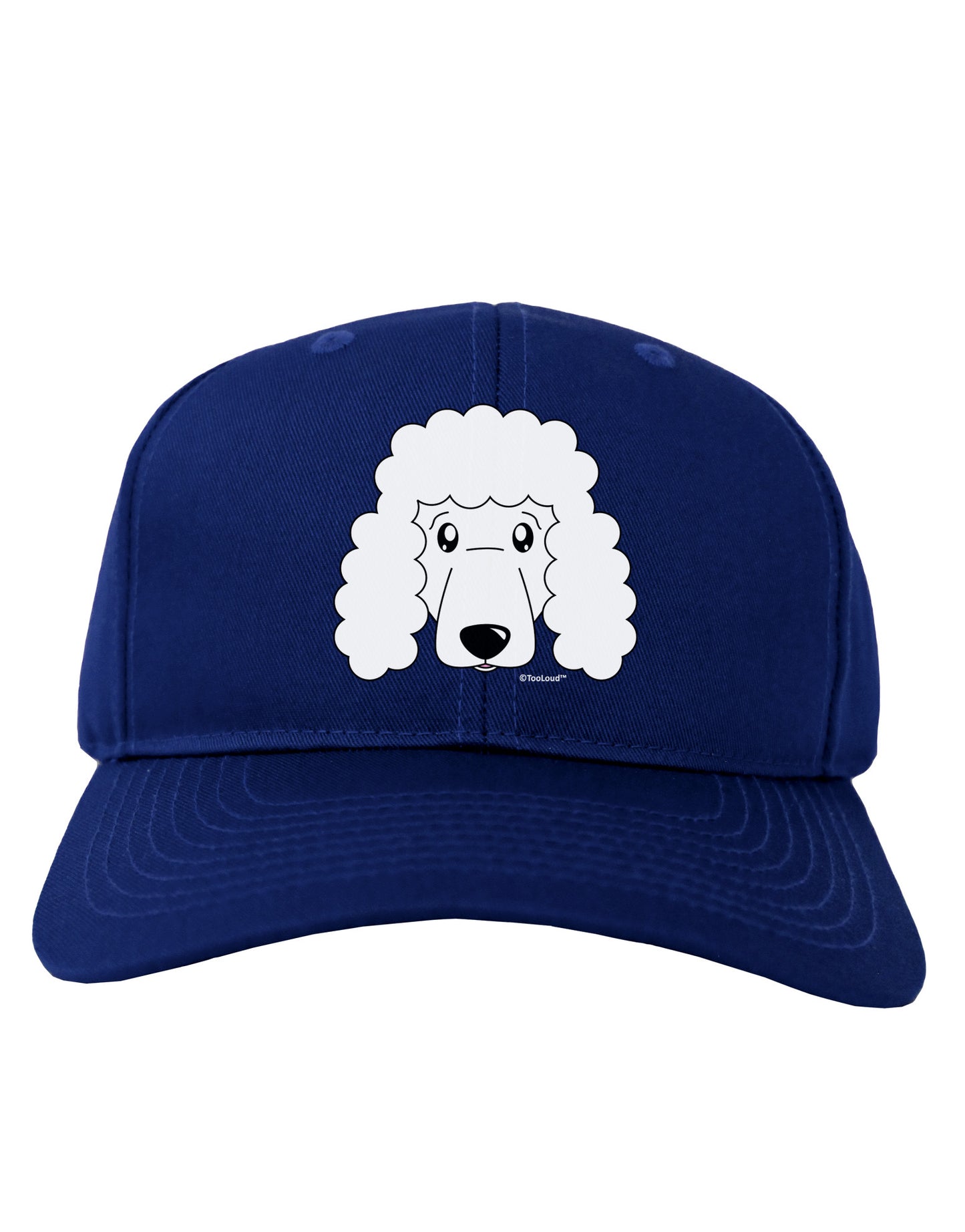 Cute Poodle Dog - White Adult Dark Baseball Cap Hat by TooLoud-Baseball Cap-TooLoud-Royal-Blue-One Size-Davson Sales