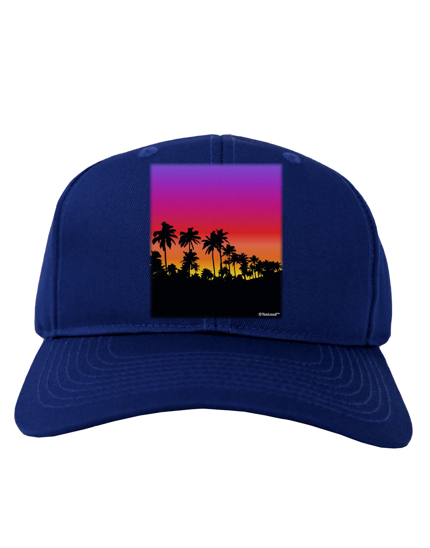 Palm Trees and Sunset Design Adult Dark Baseball Cap Hat by TooLoud-Baseball Cap-TooLoud-Royal-Blue-One Size-Davson Sales